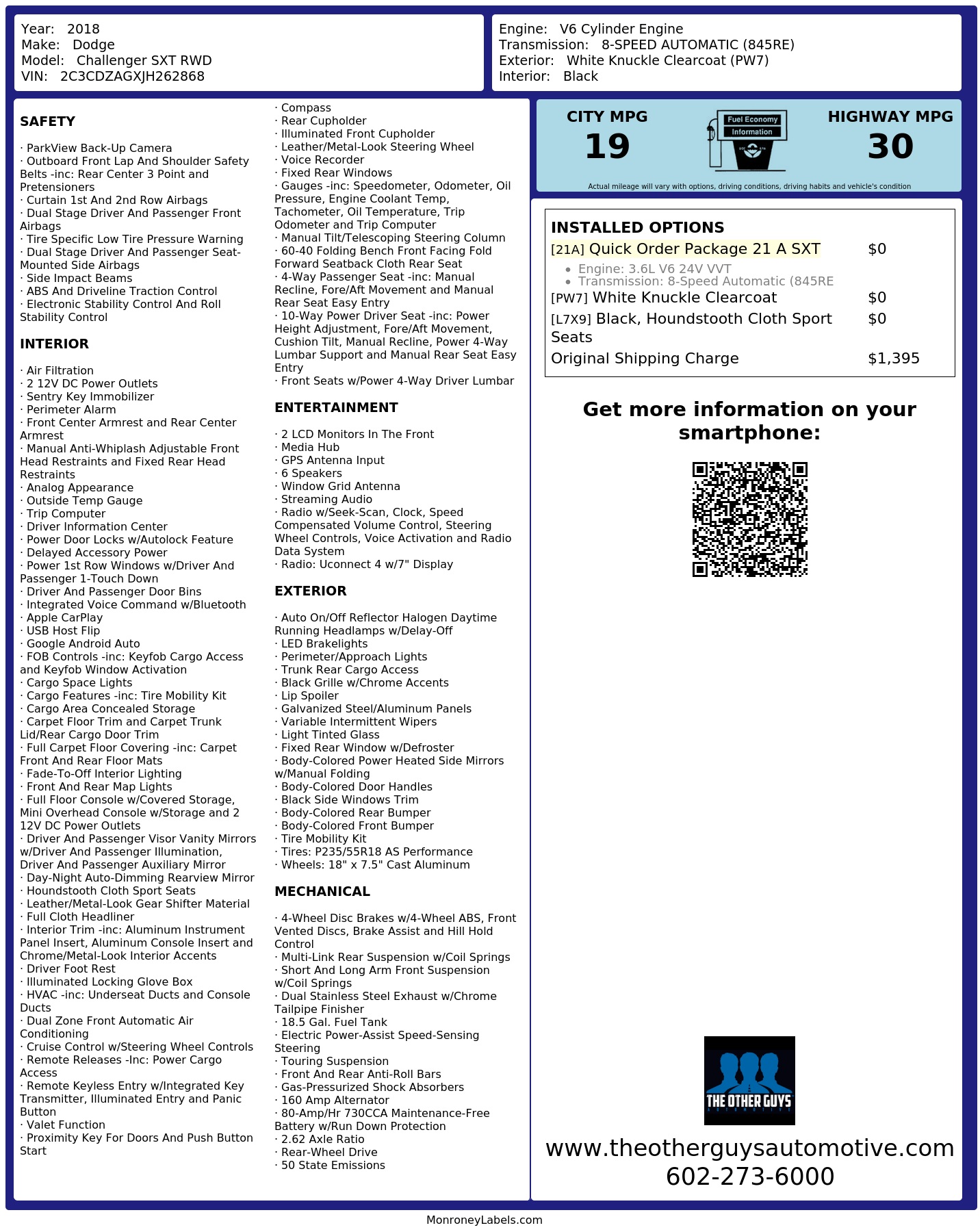 Monroney Label
