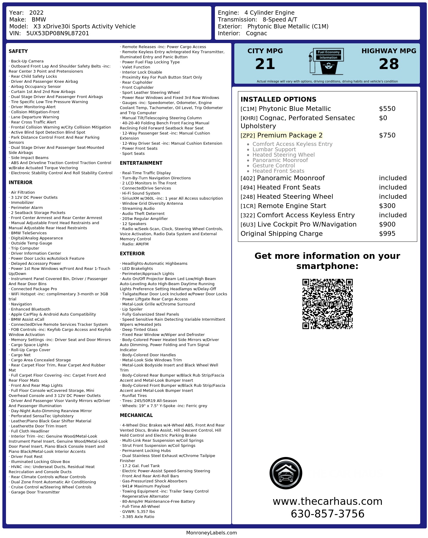 Monroney Label