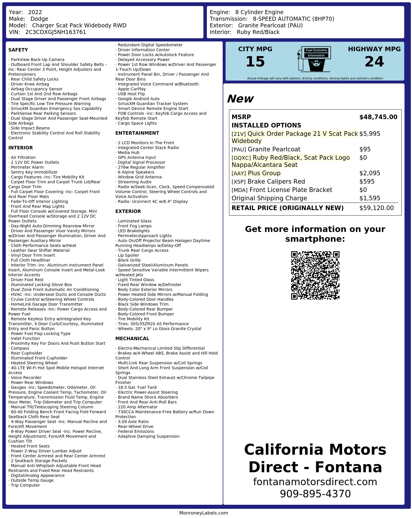 Monroney Label