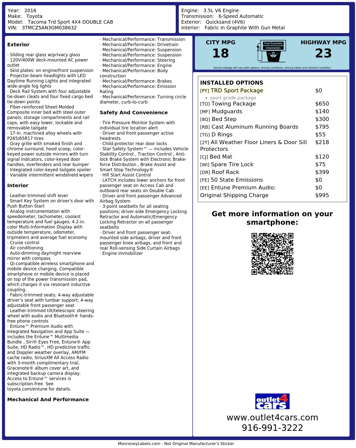 Monroney Label
