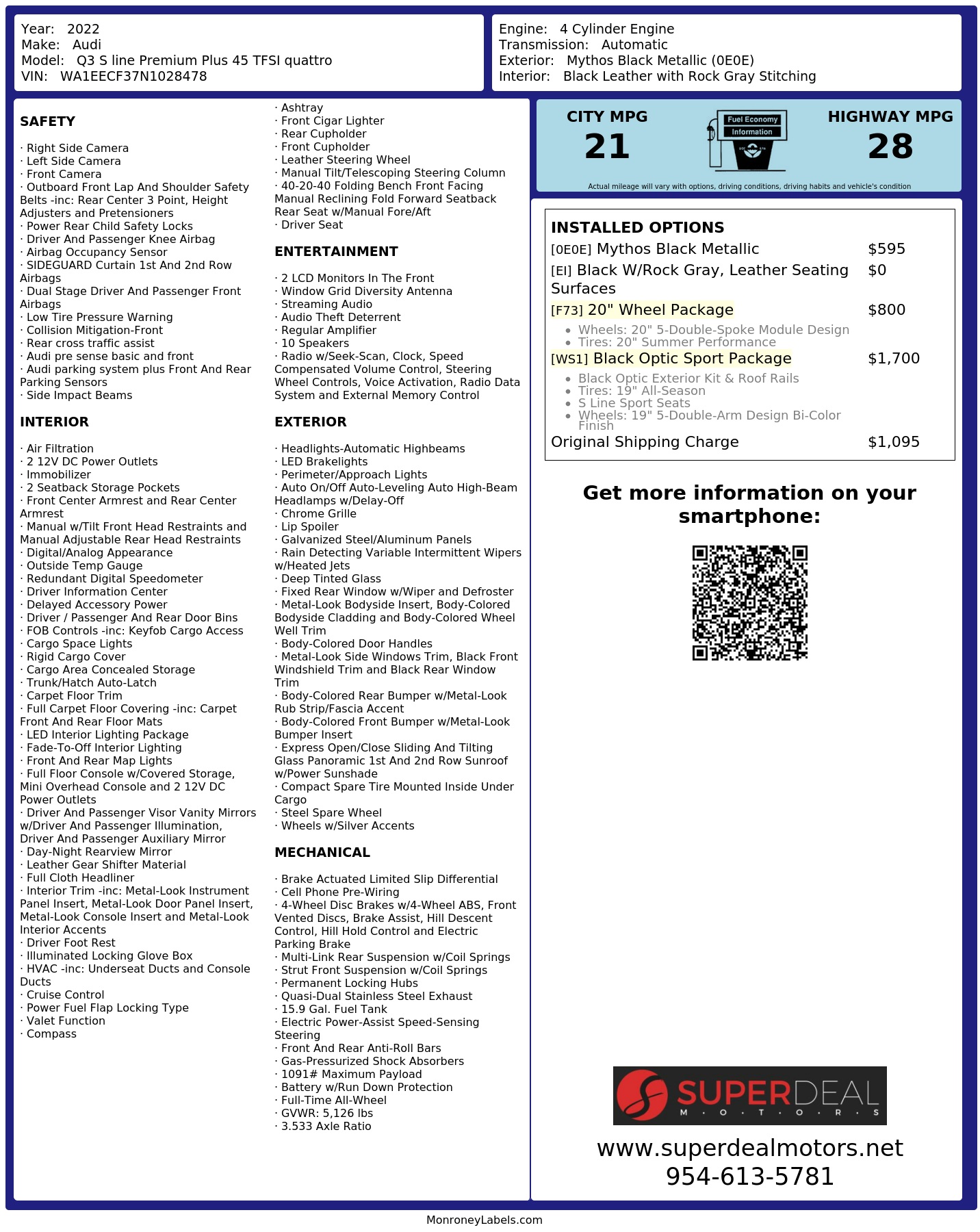 Monroney Label