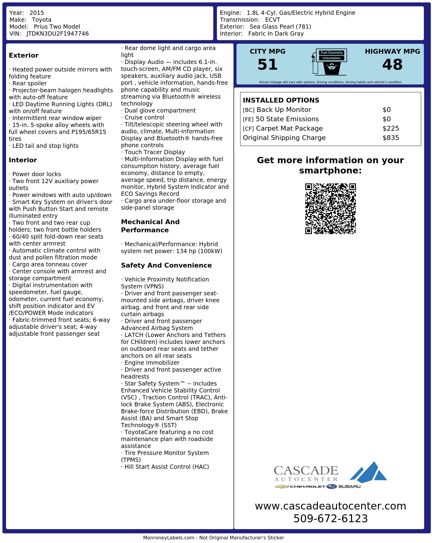 Monroney Label