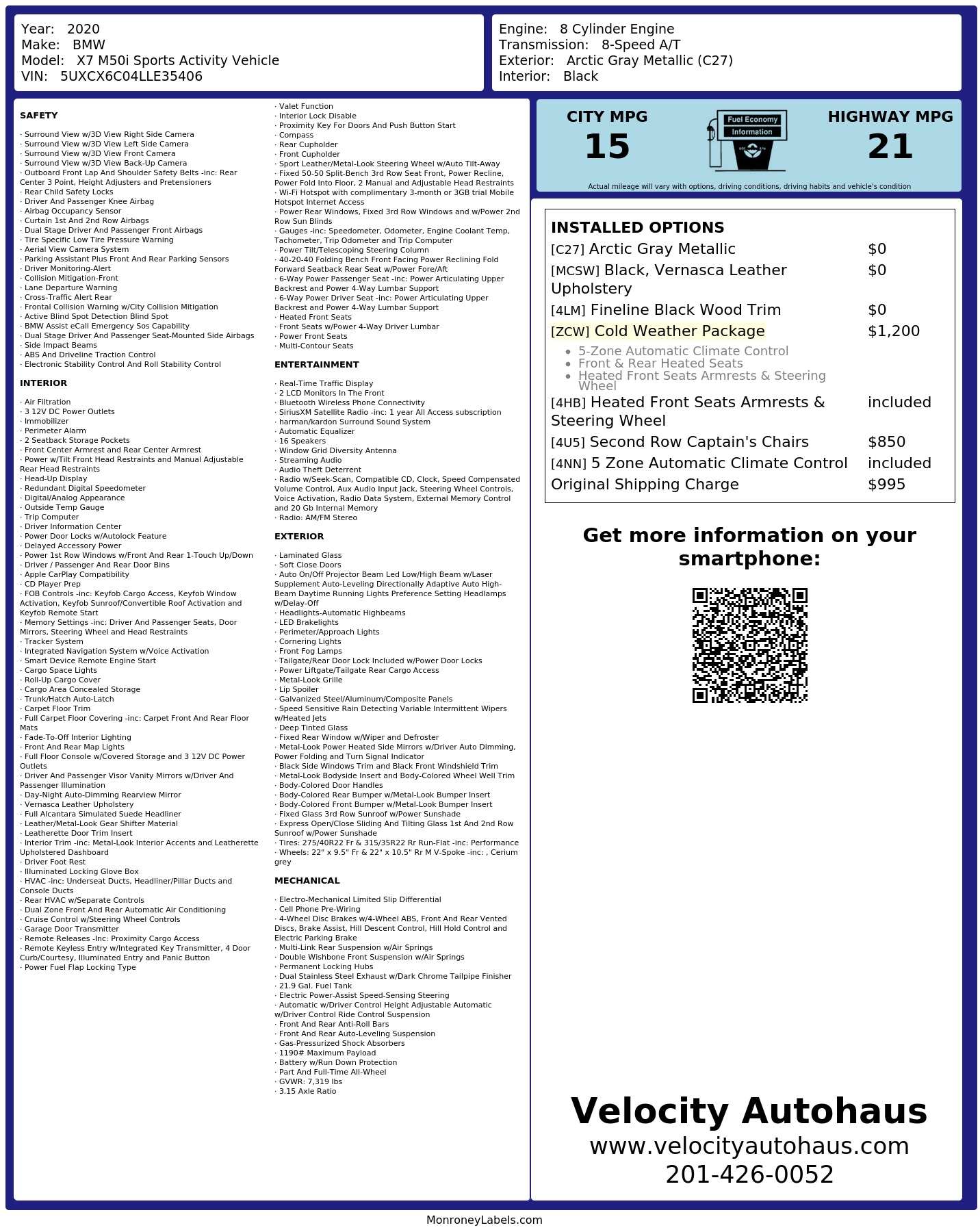 Monroney Label