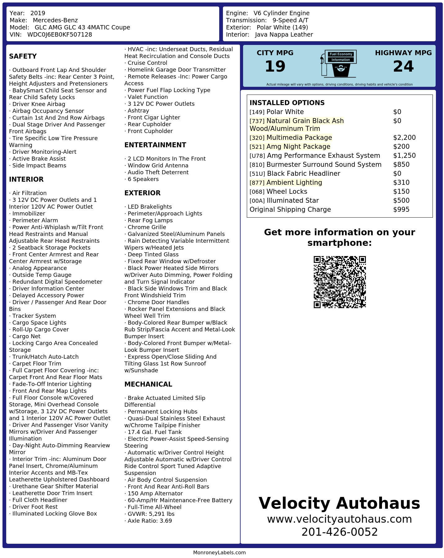 Monroney Label