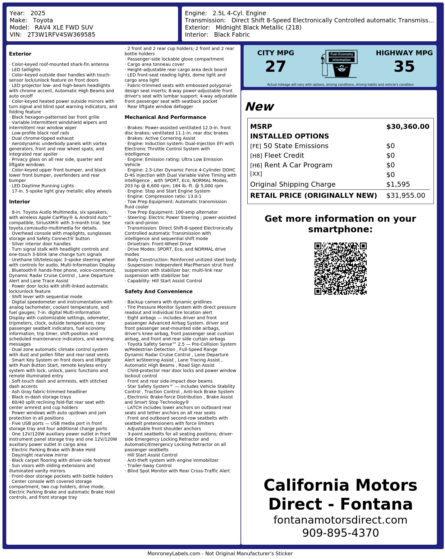 Monroney Label