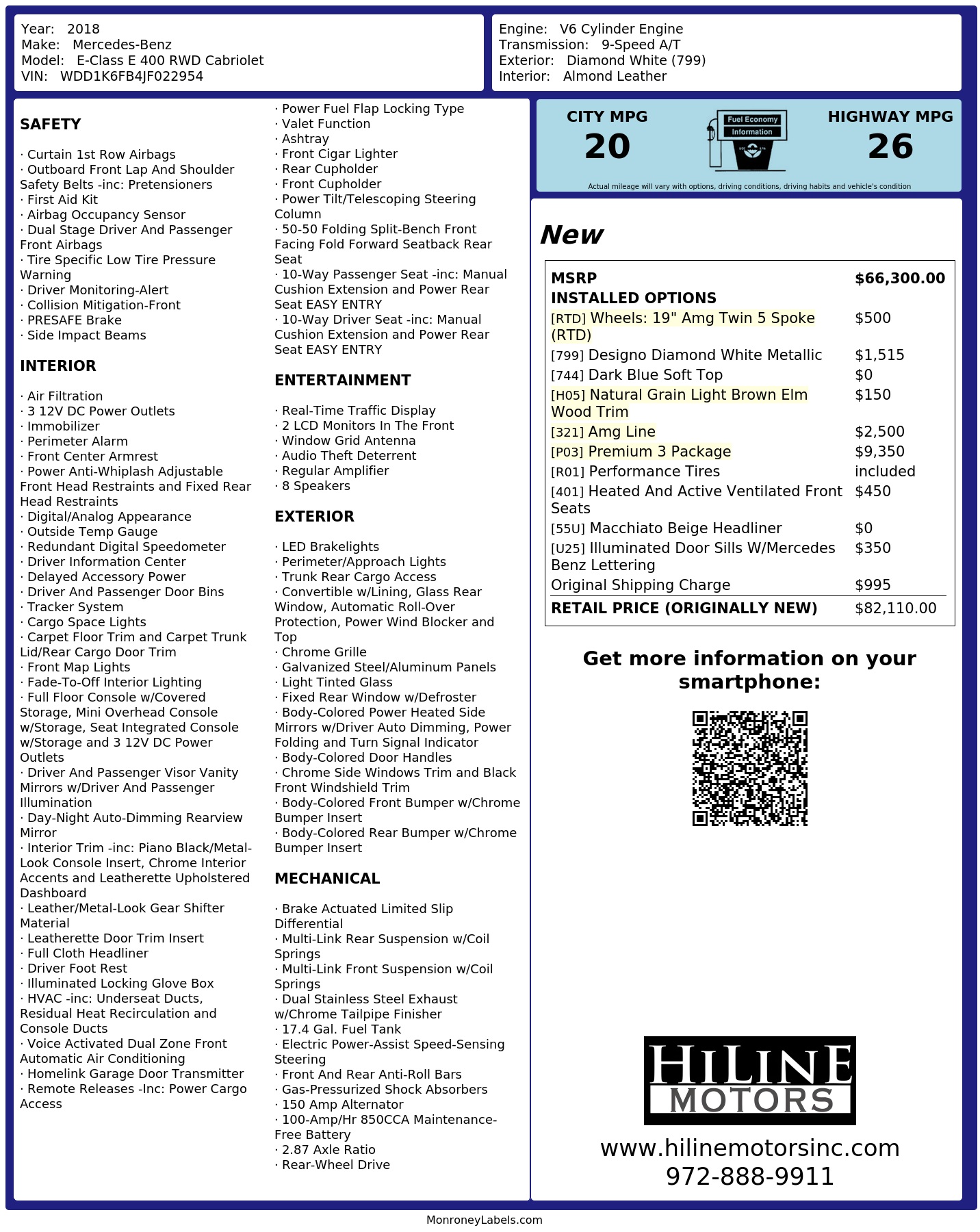Monroney Label