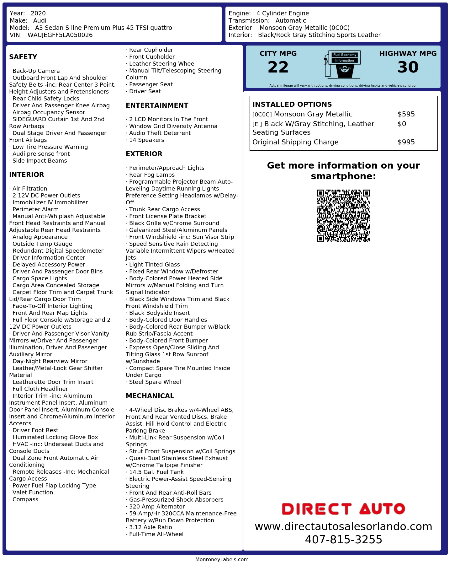 Monroney Label