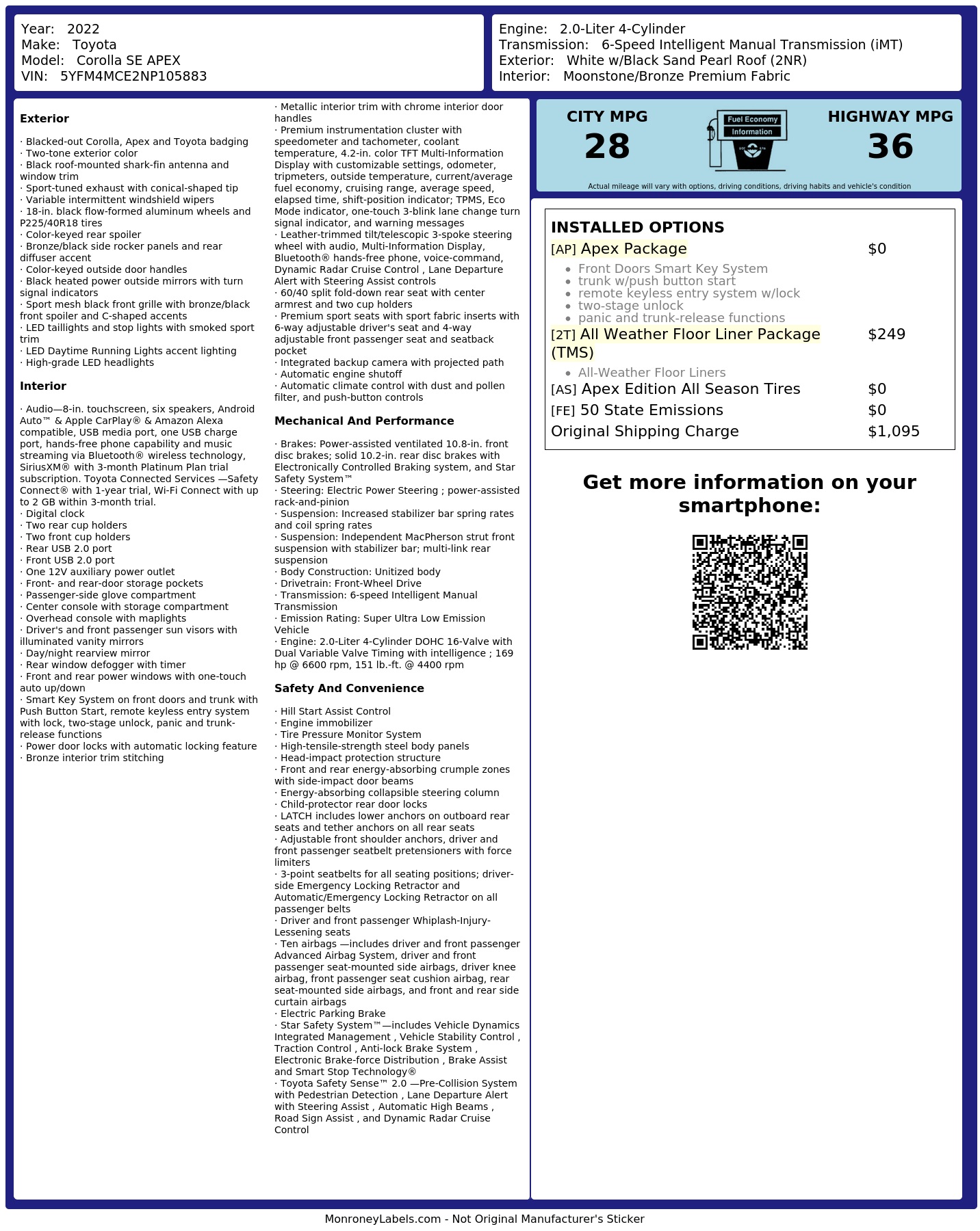 Monroney Label