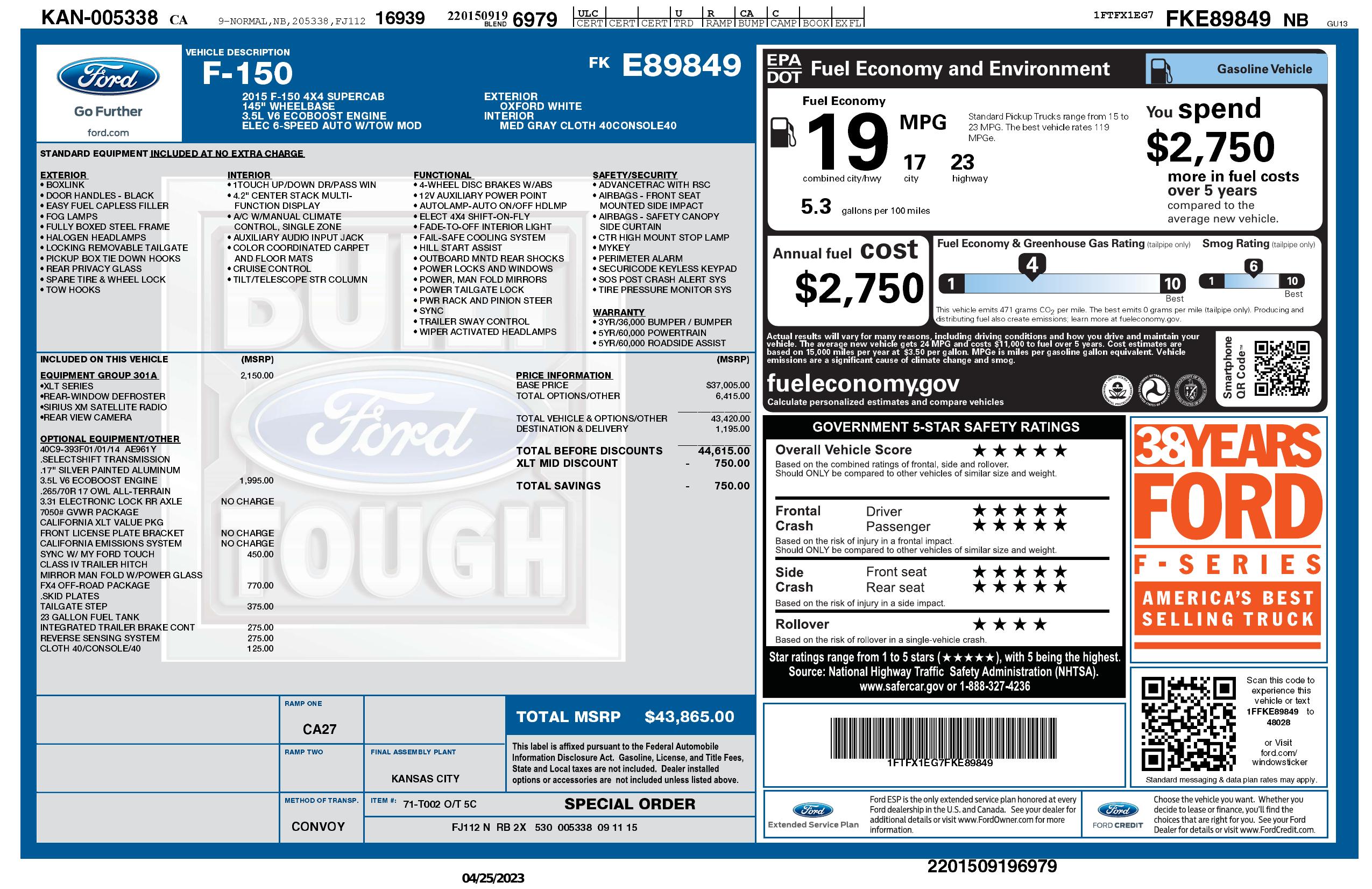 Monroney Label