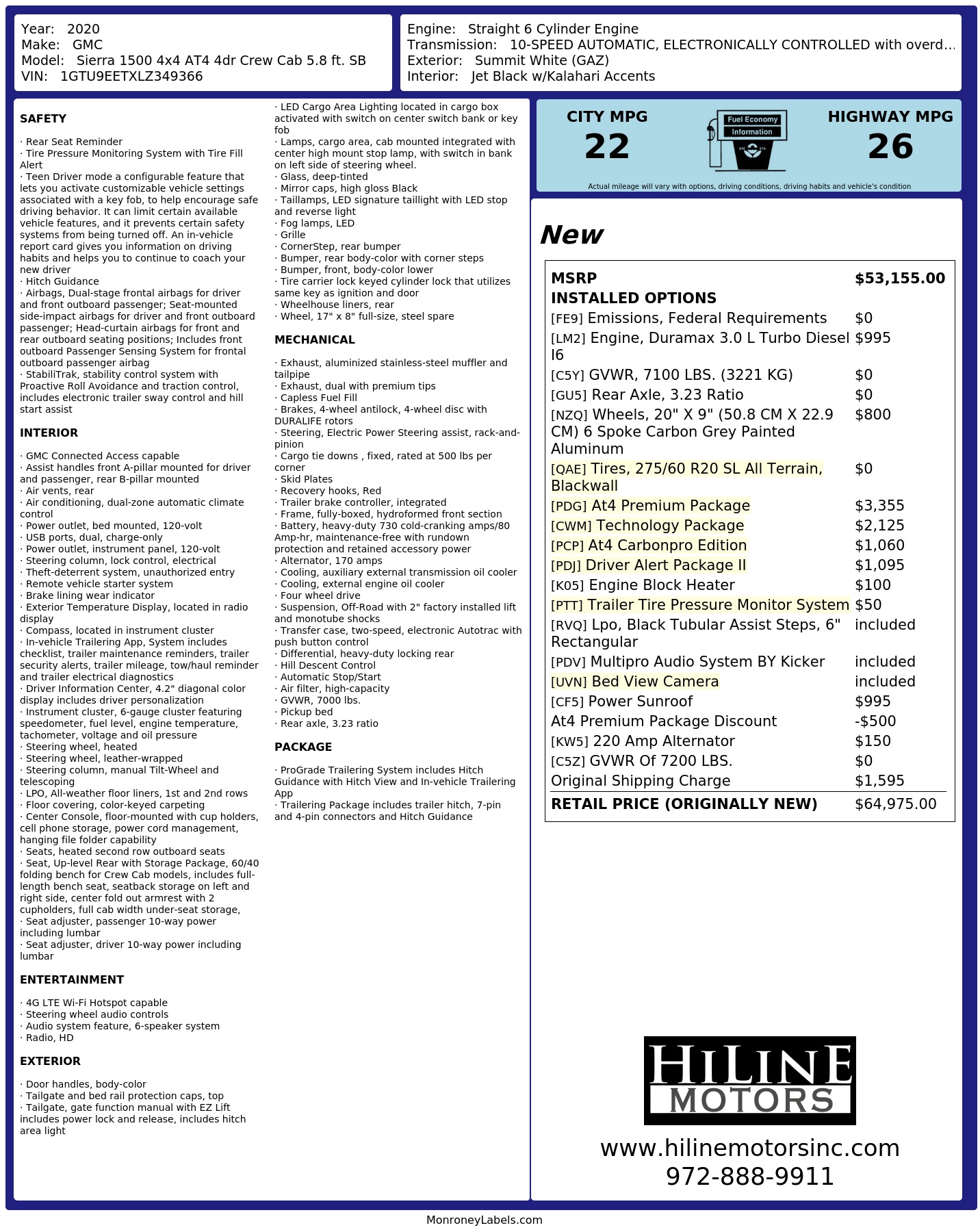 Monroney Label