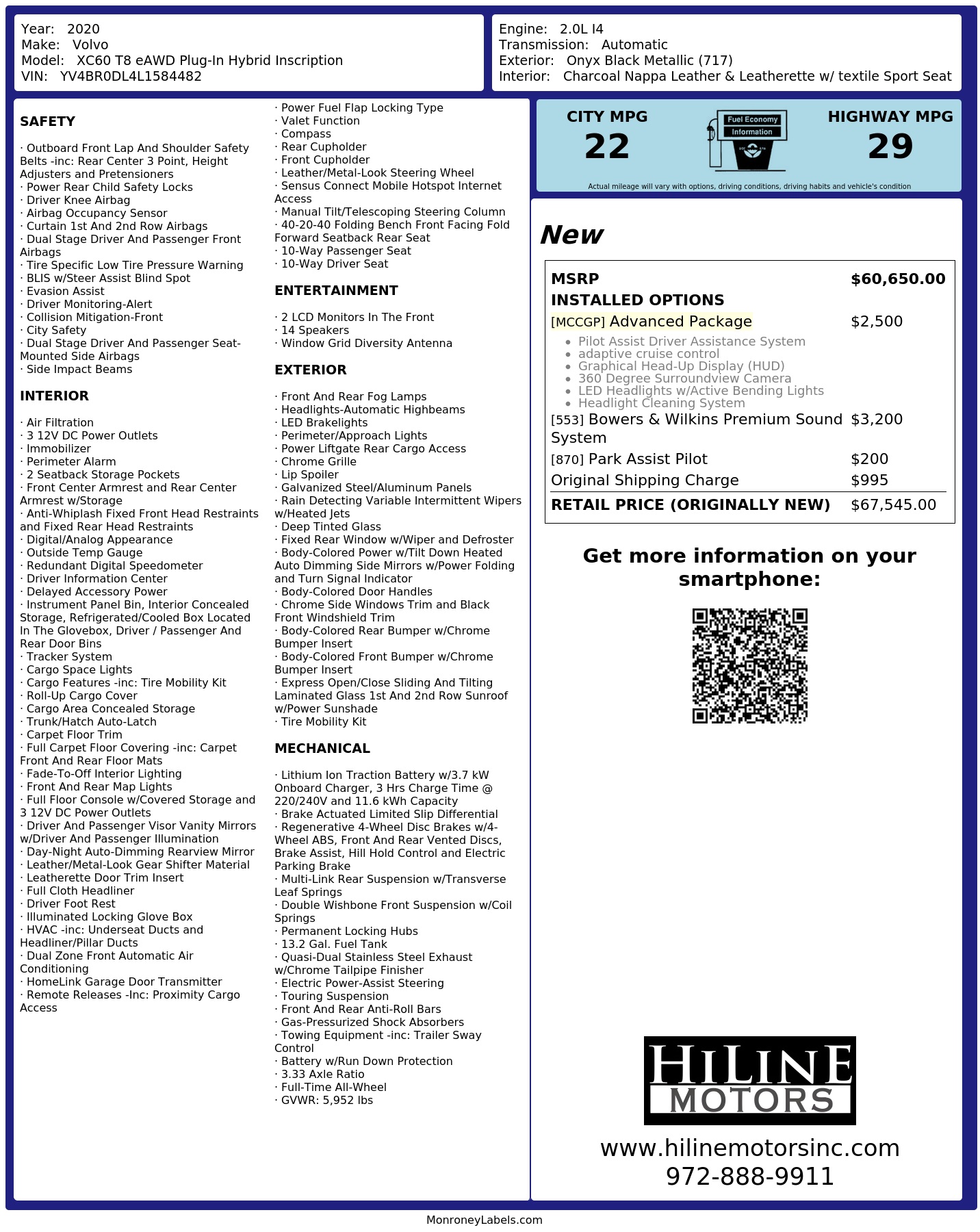 Monroney Label