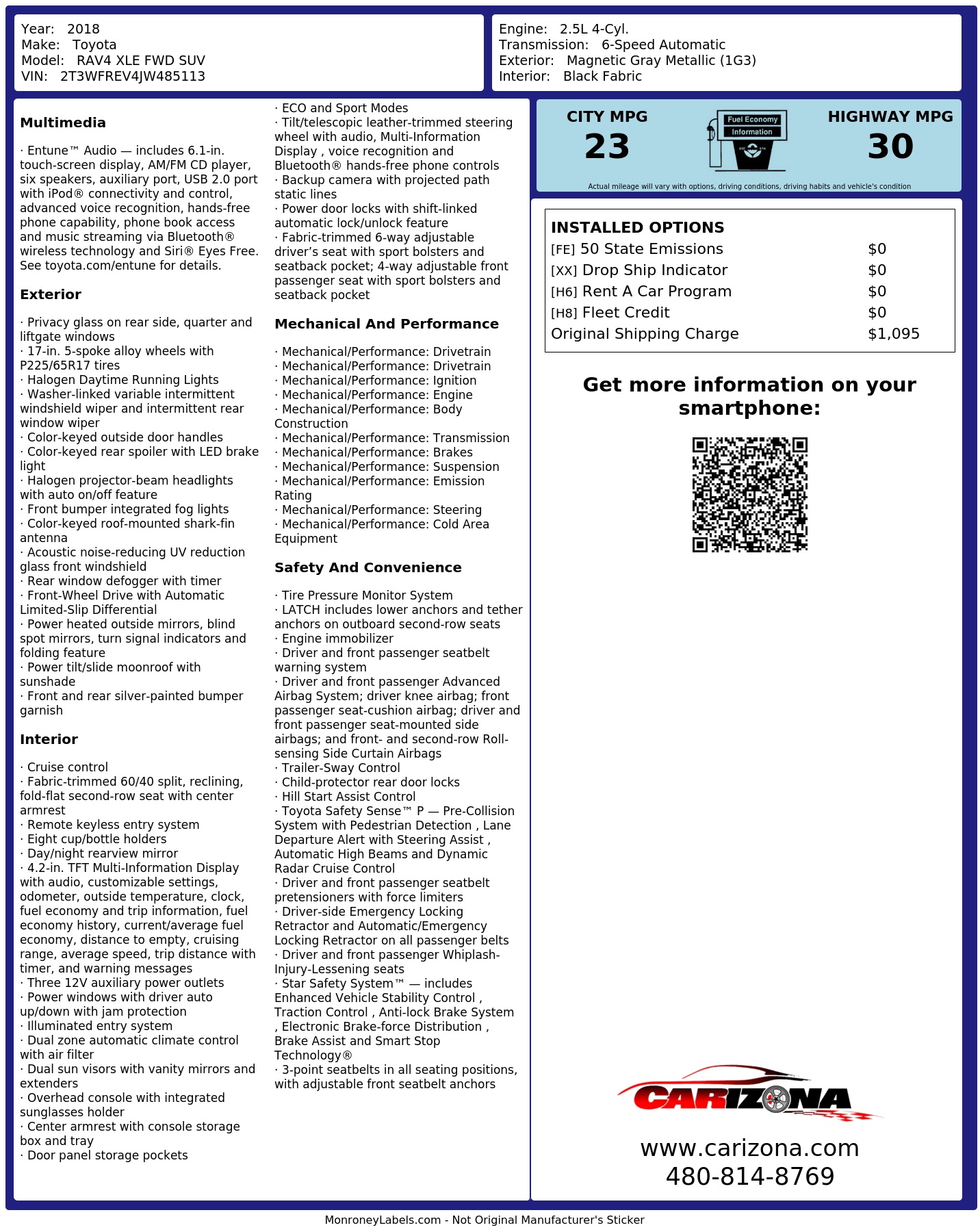 Monroney Label
