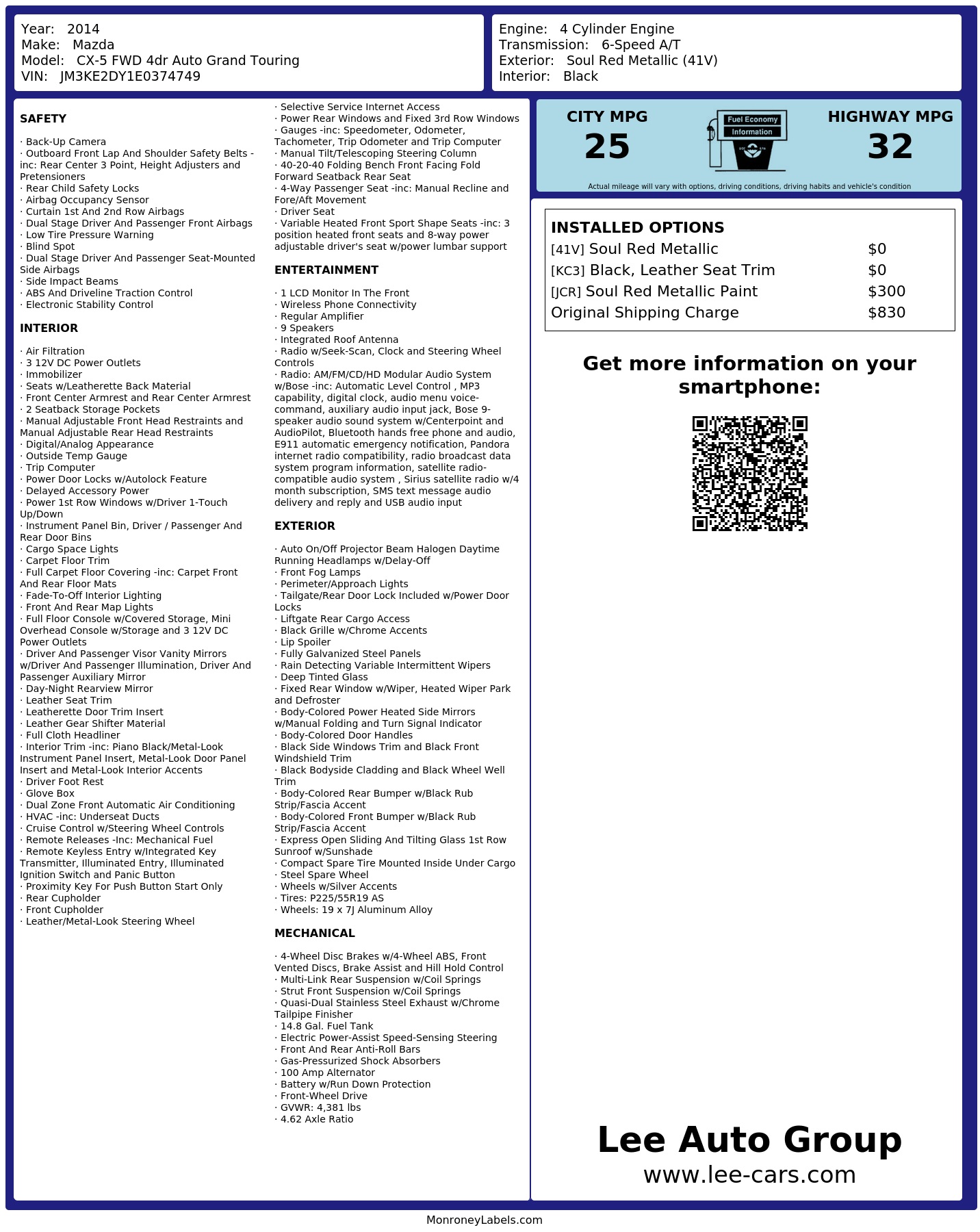 Monroney Label
