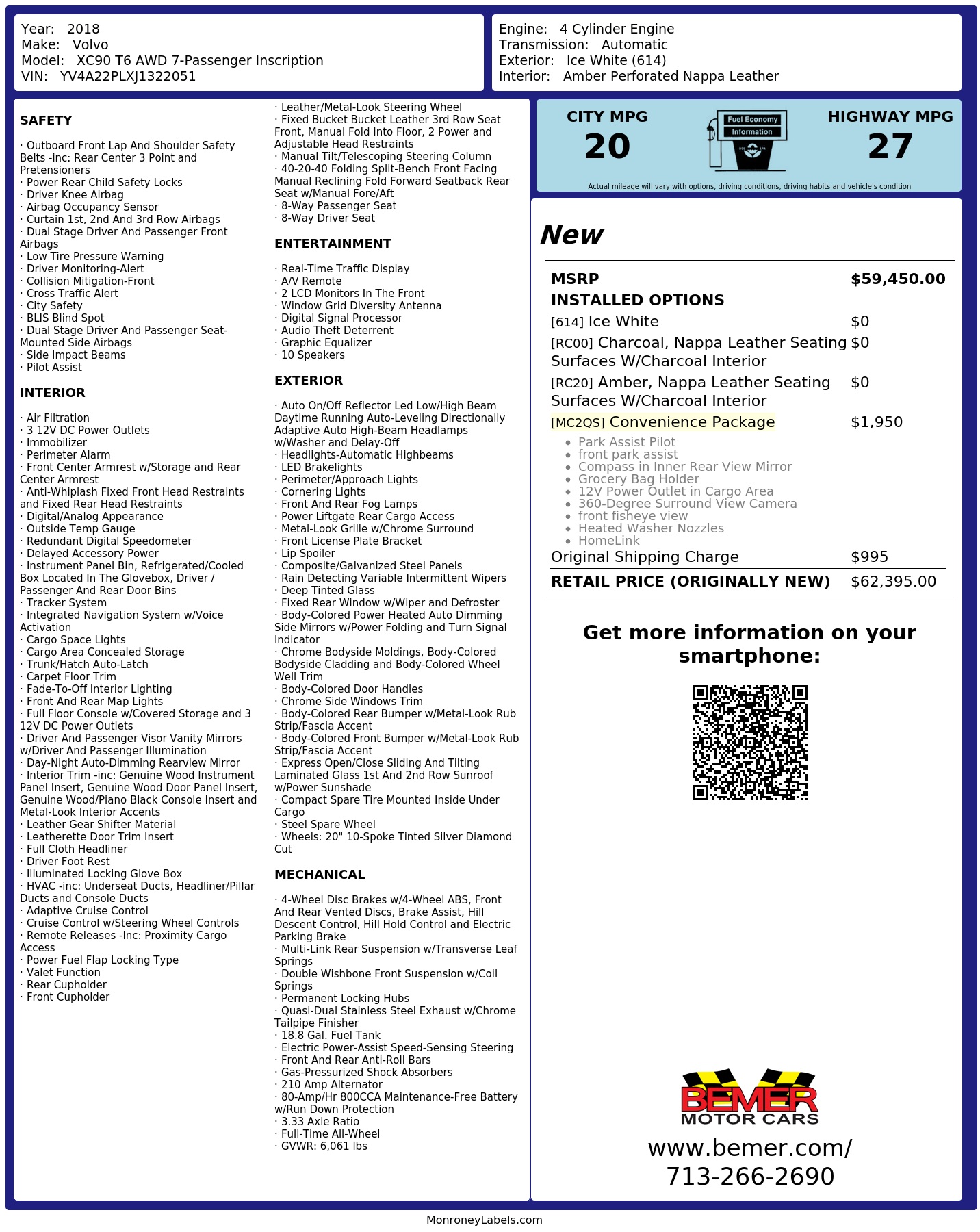 Monroney Label