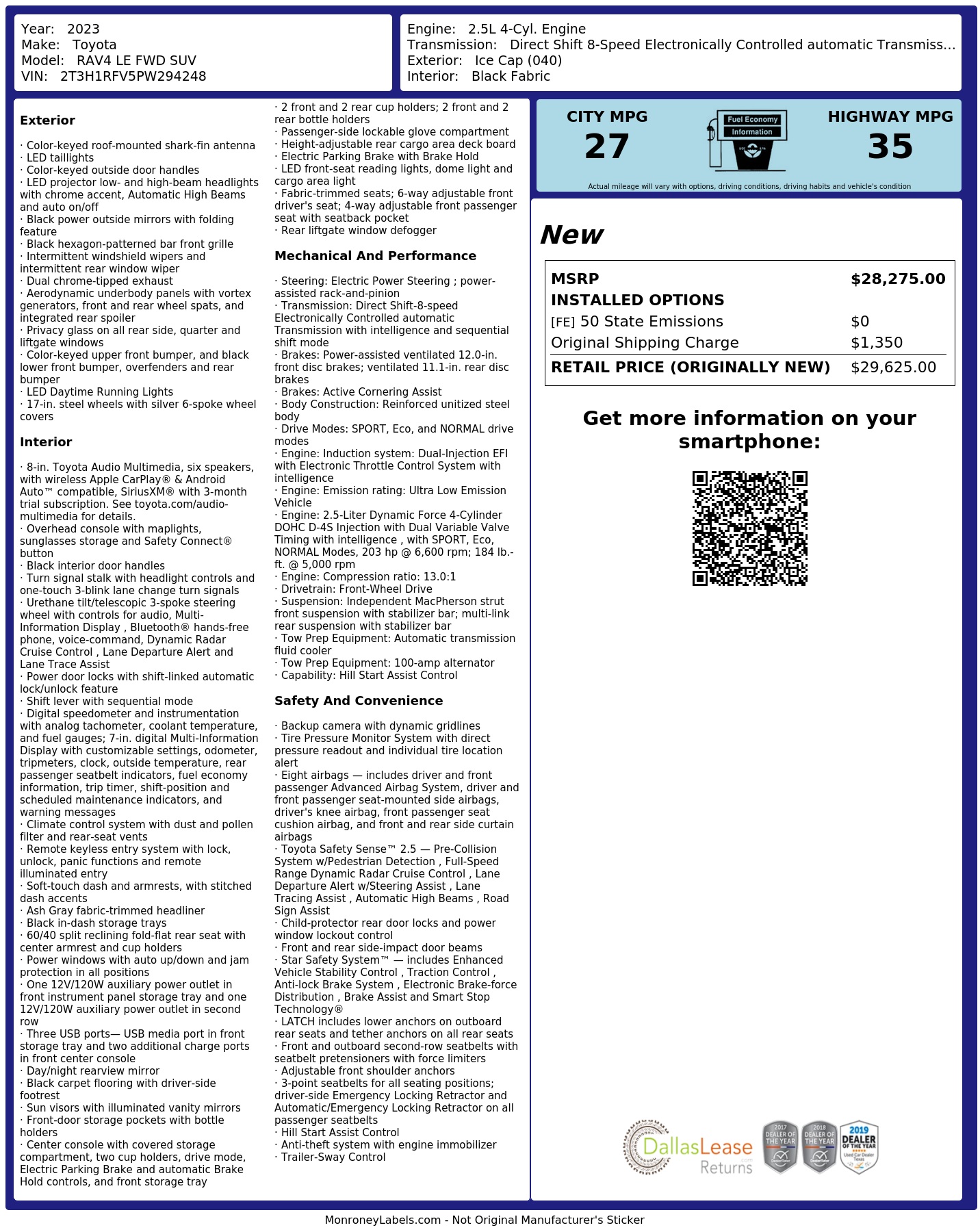 Monroney Label