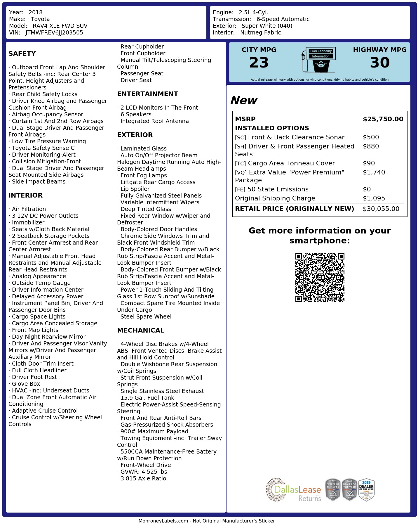 Monroney Label