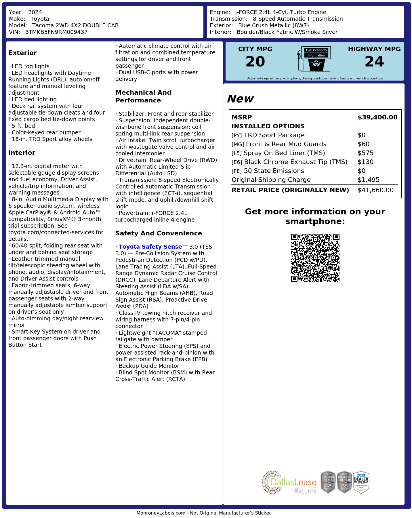 Monroney Label