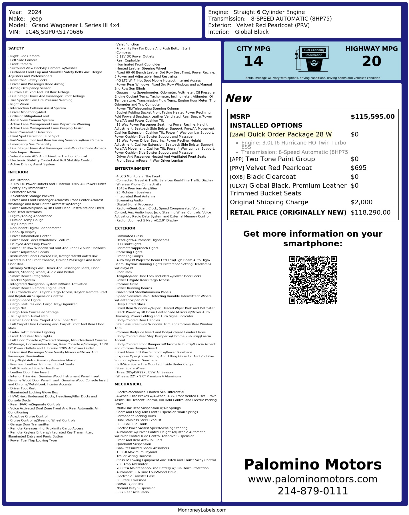 Monroney Label