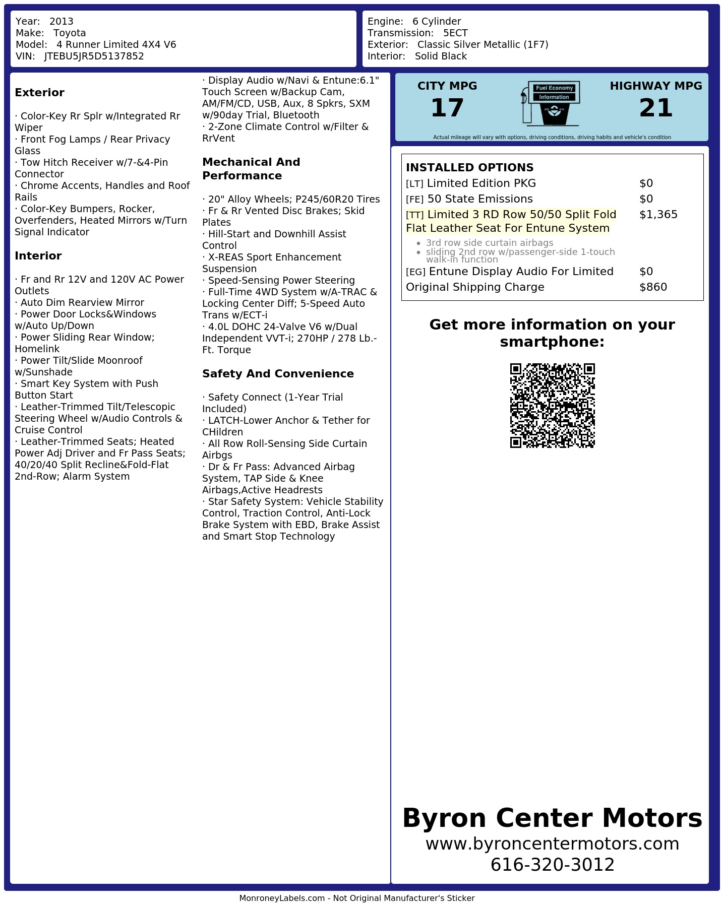Monroney Label