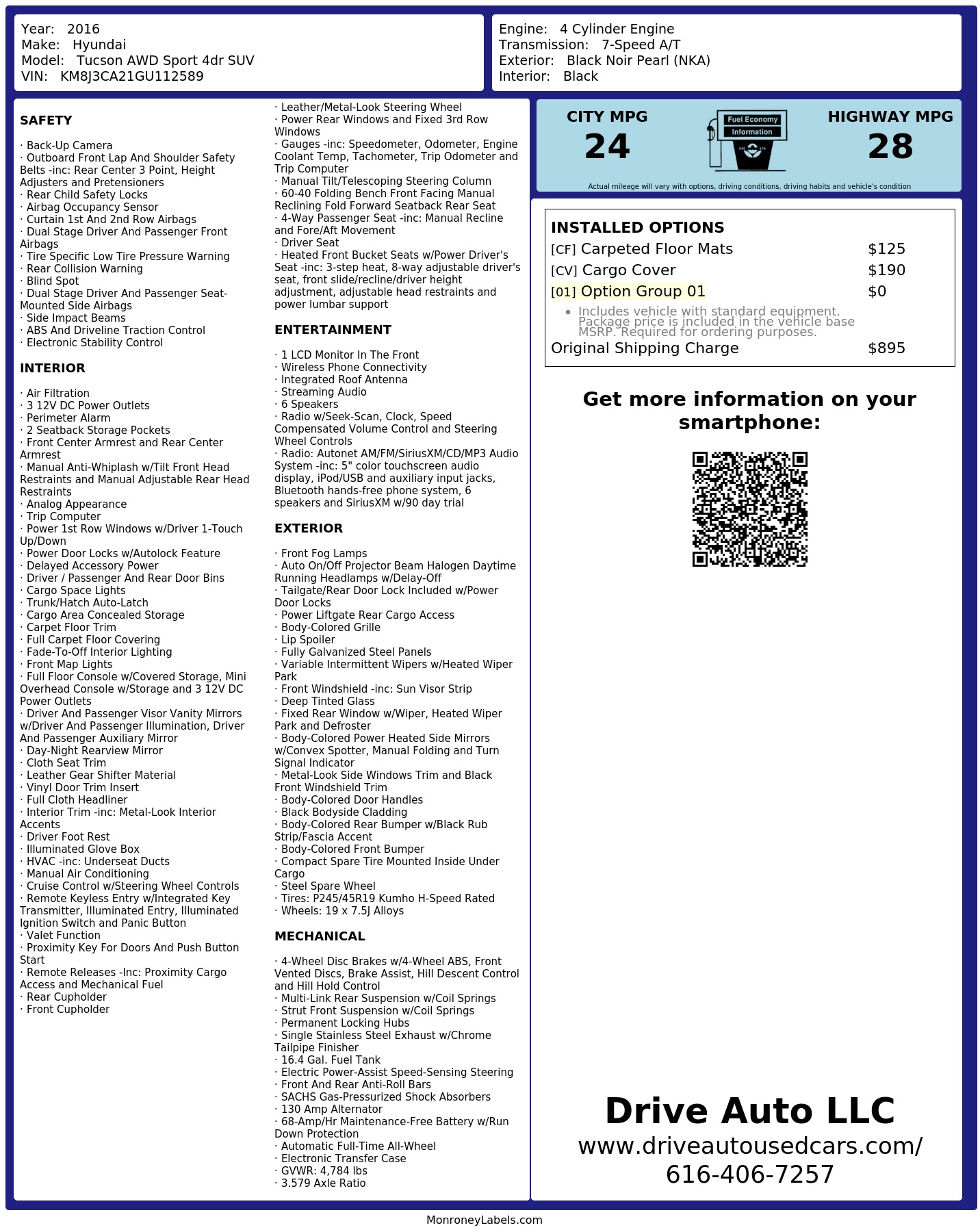 Monroney Label