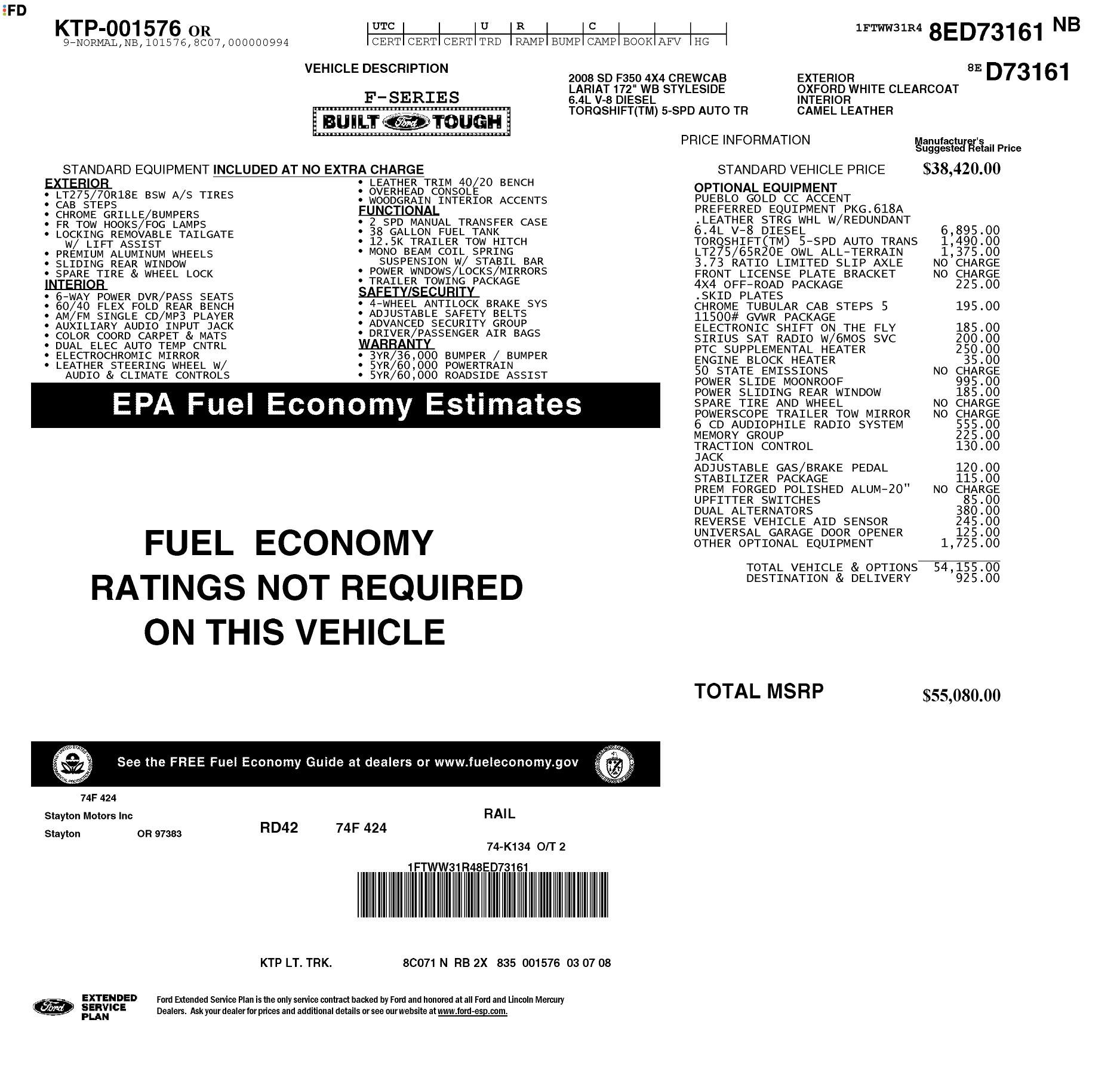 Monroney Label