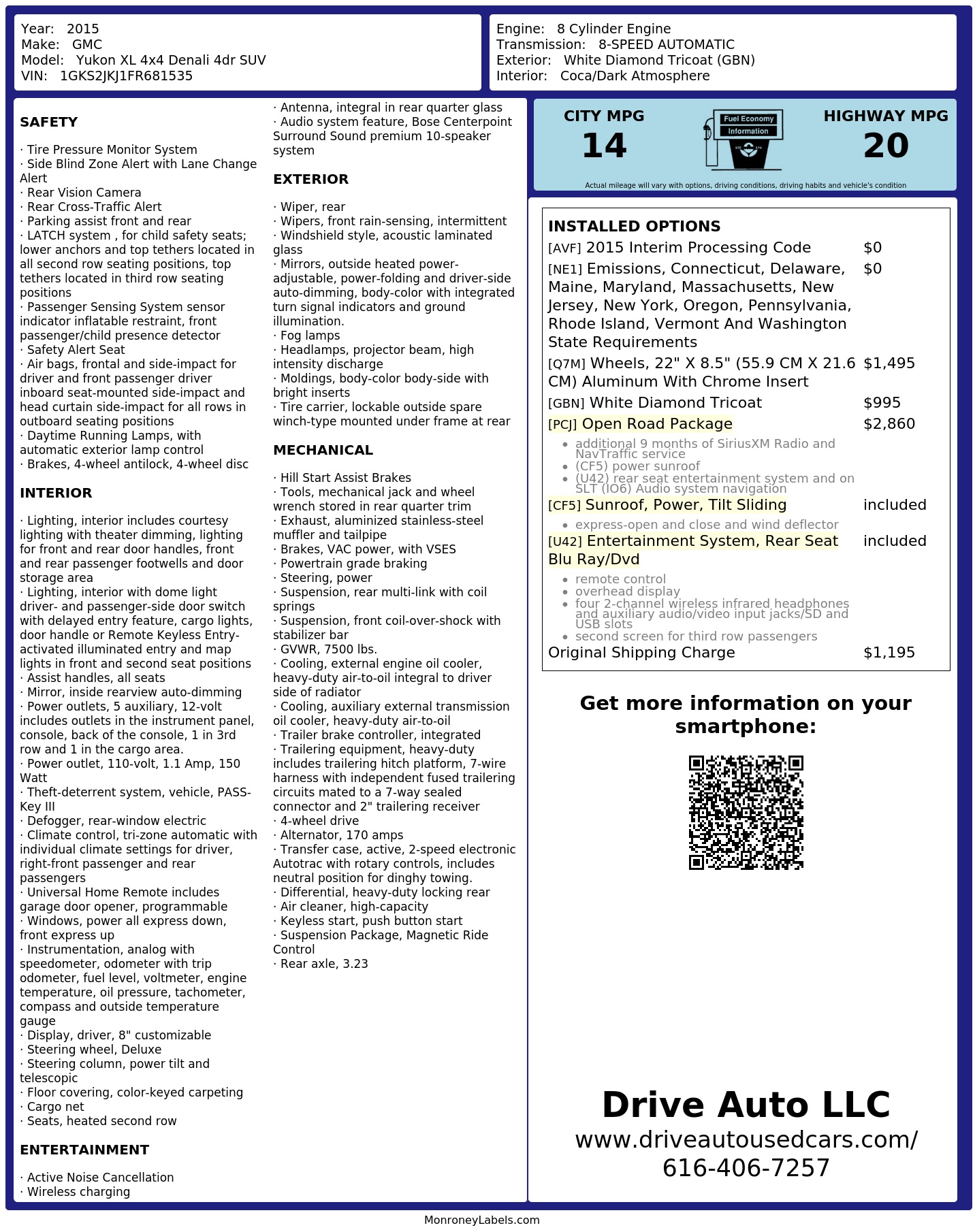Monroney Label