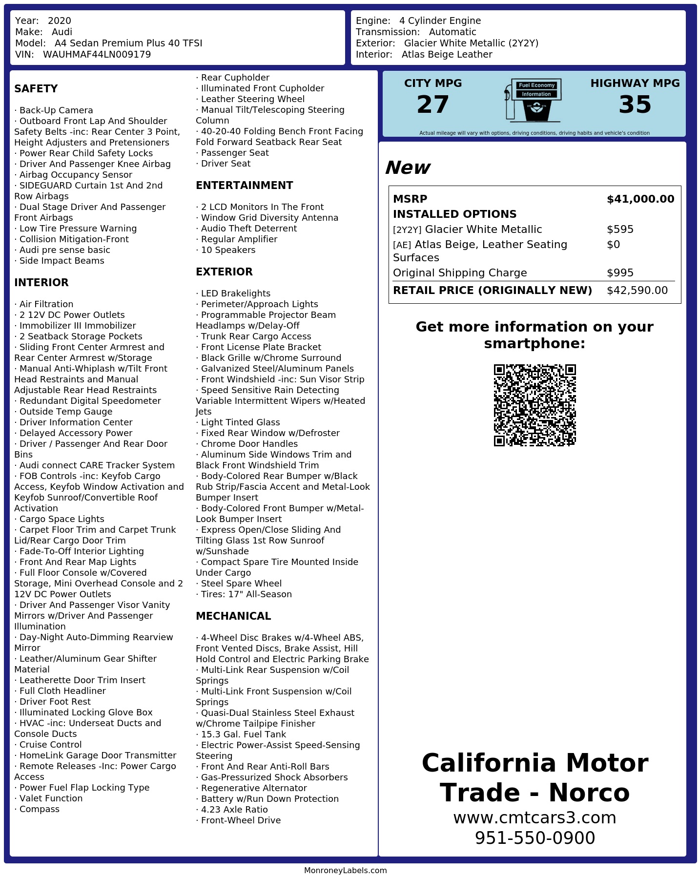 Monroney Label