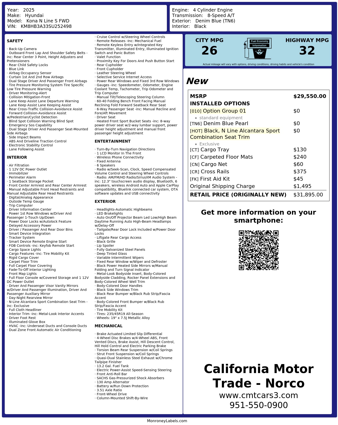 Monroney Label