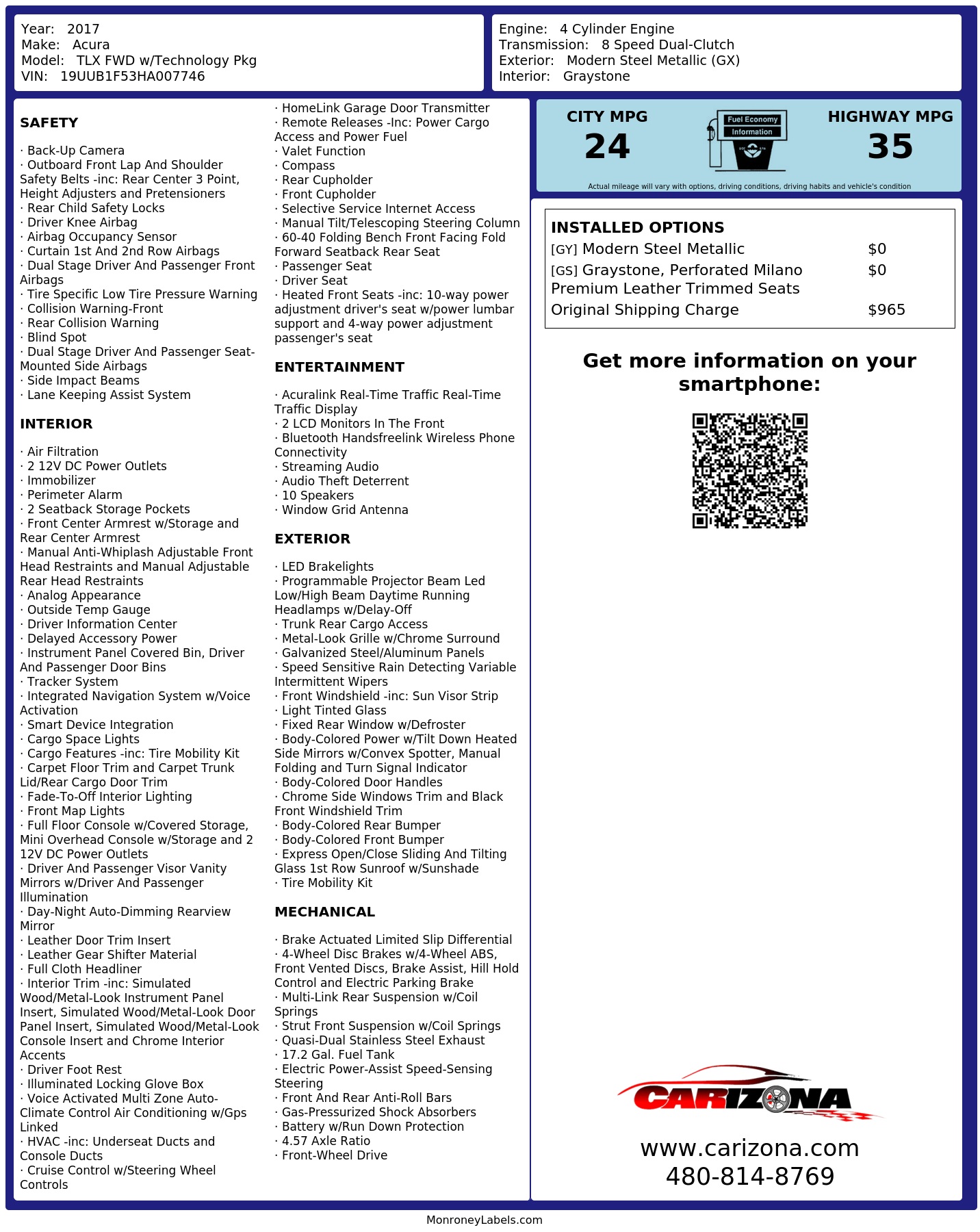 Monroney Label