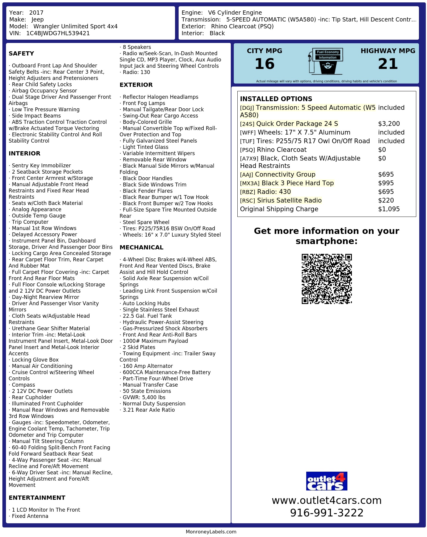 Monroney Label