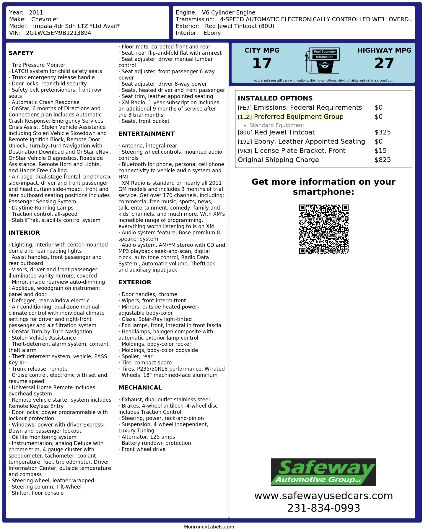 Monroney Label