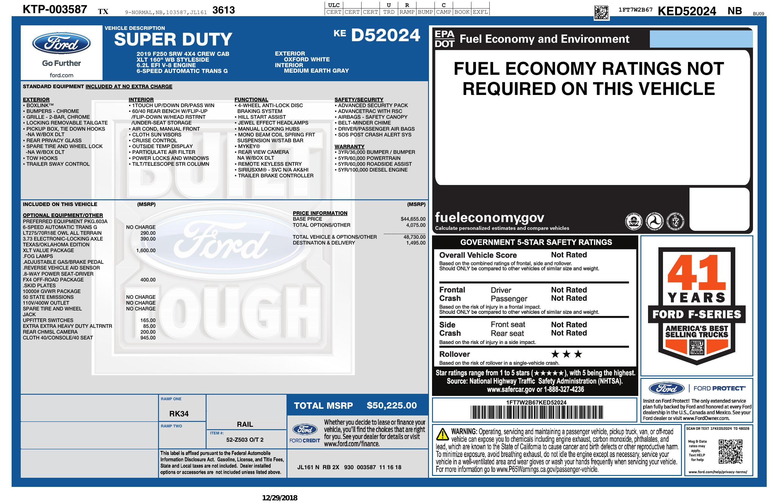 Monroney Label