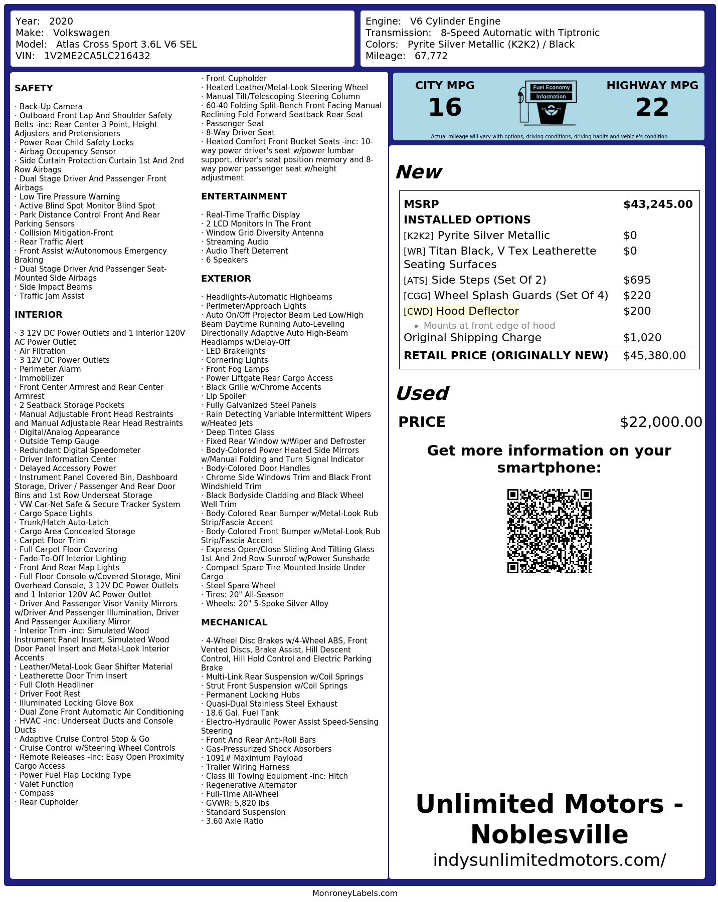 Monroney Label