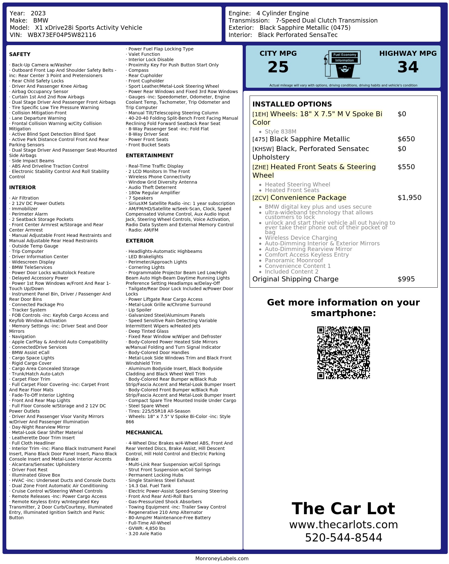 Monroney Label