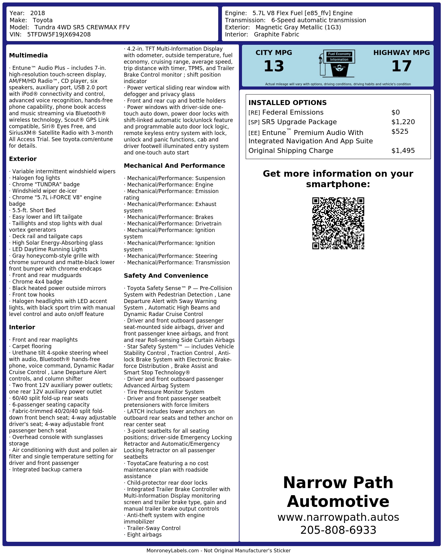 Monroney Label