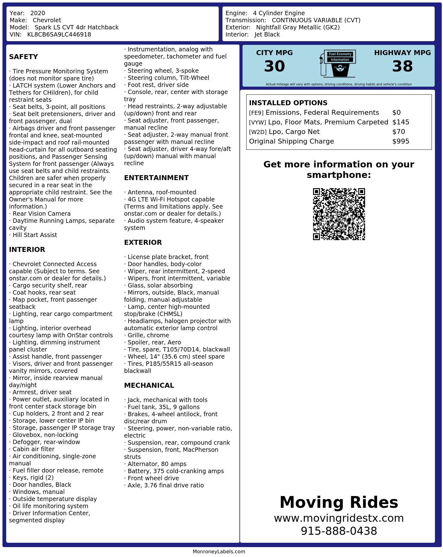 Monroney Label