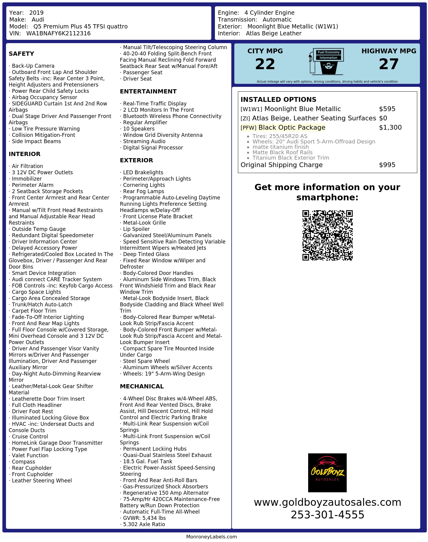 Monroney Label