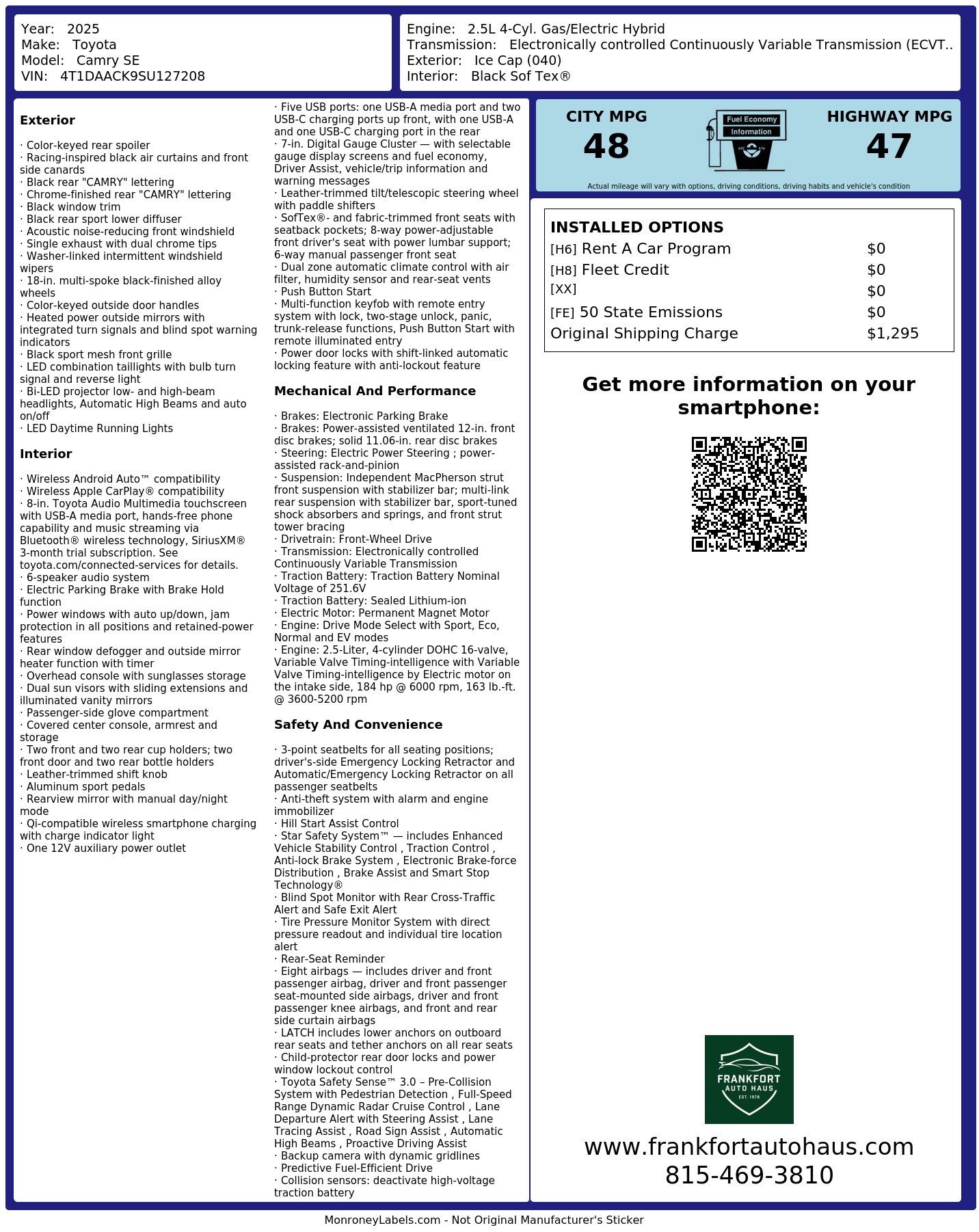 Monroney Label