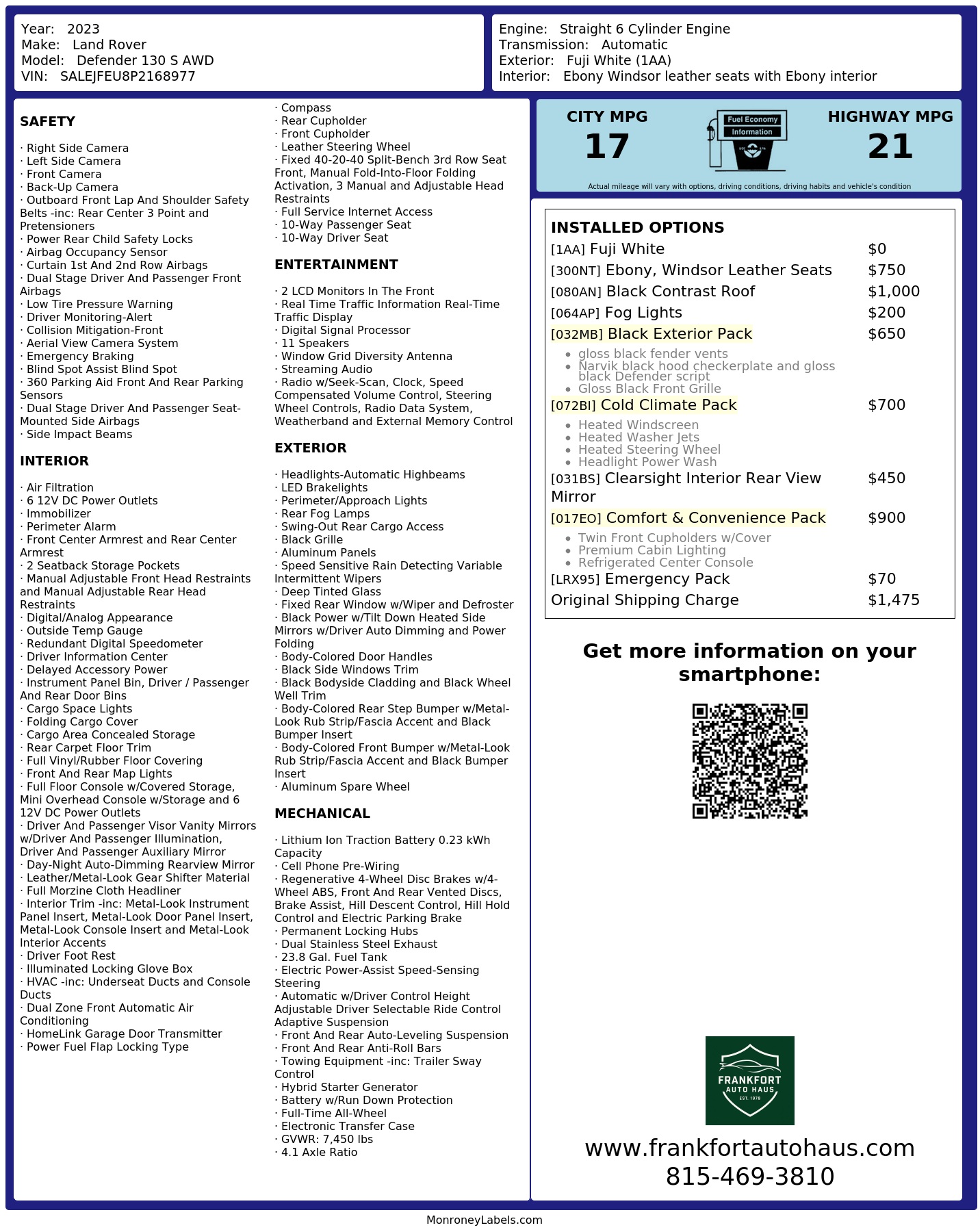 Monroney Label