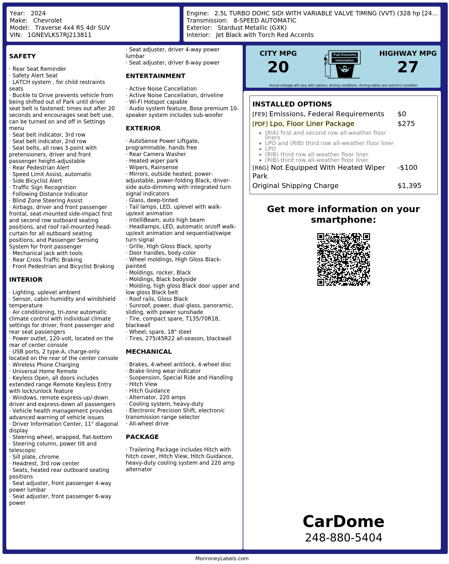 Monroney Label