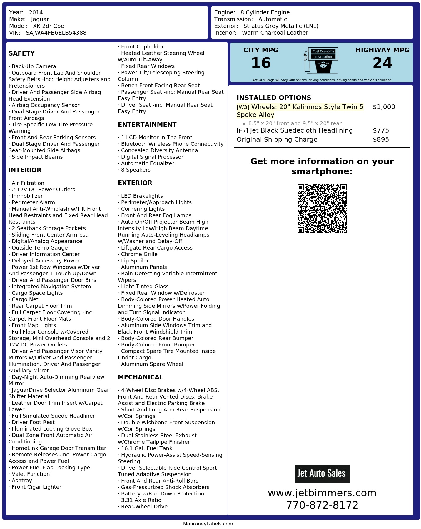 Monroney Label