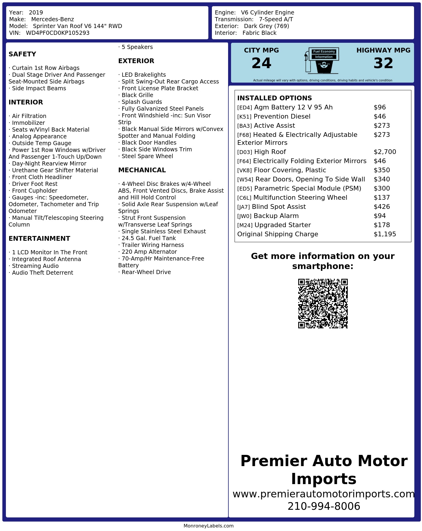 Monroney Label