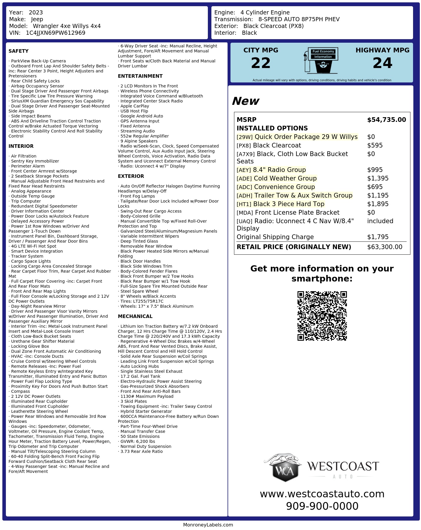 Monroney Label