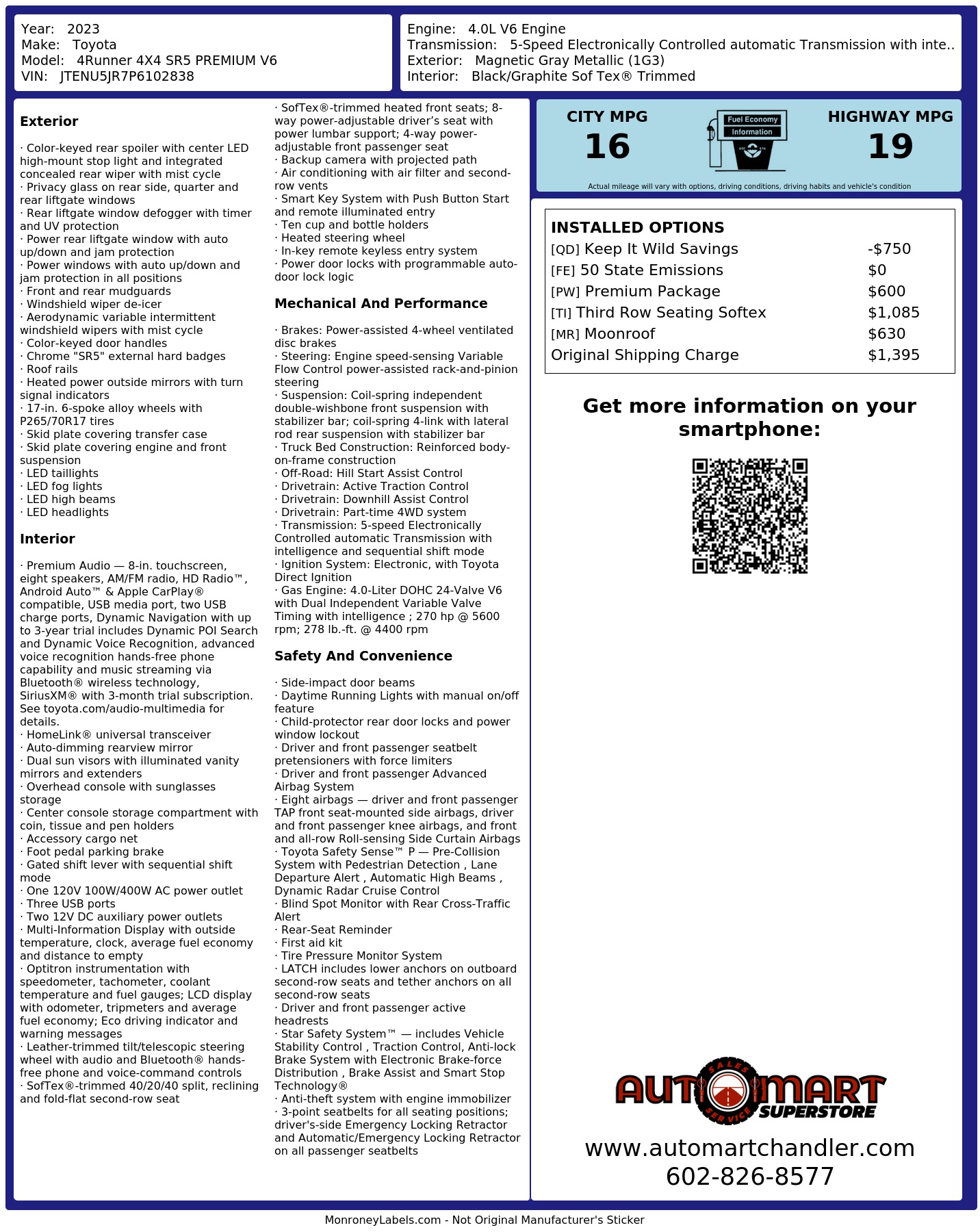 Monroney Label