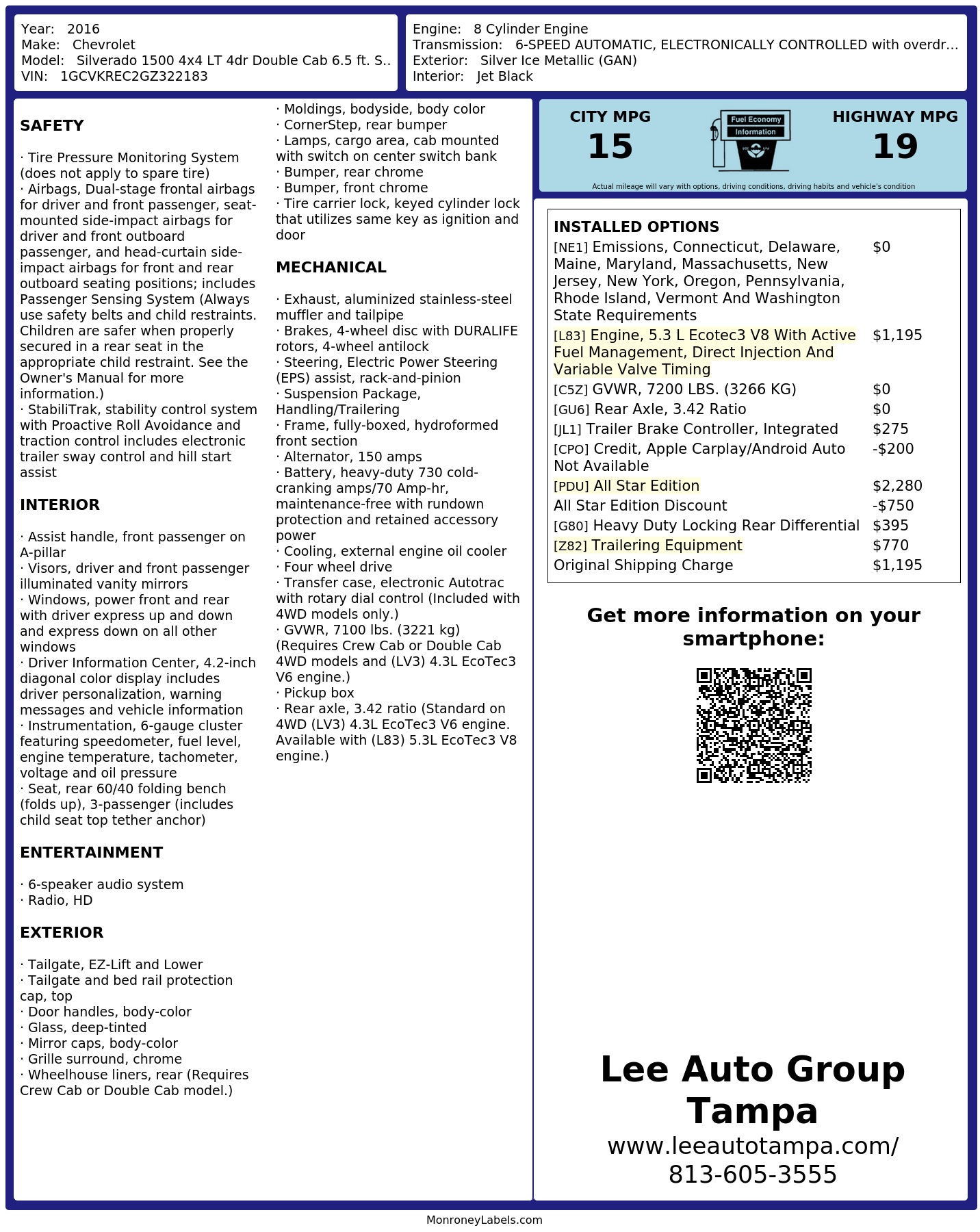 Monroney Label
