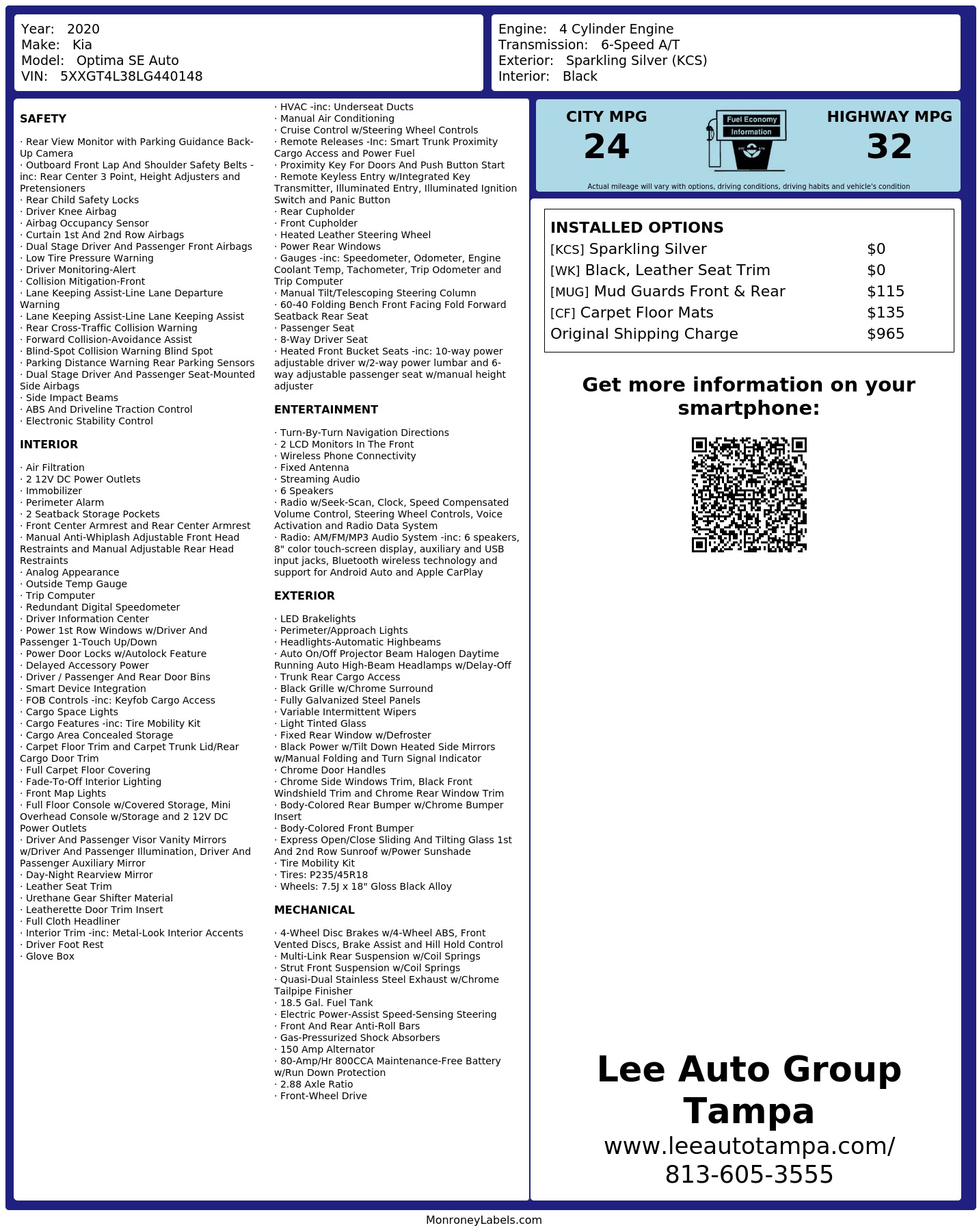 Monroney Label