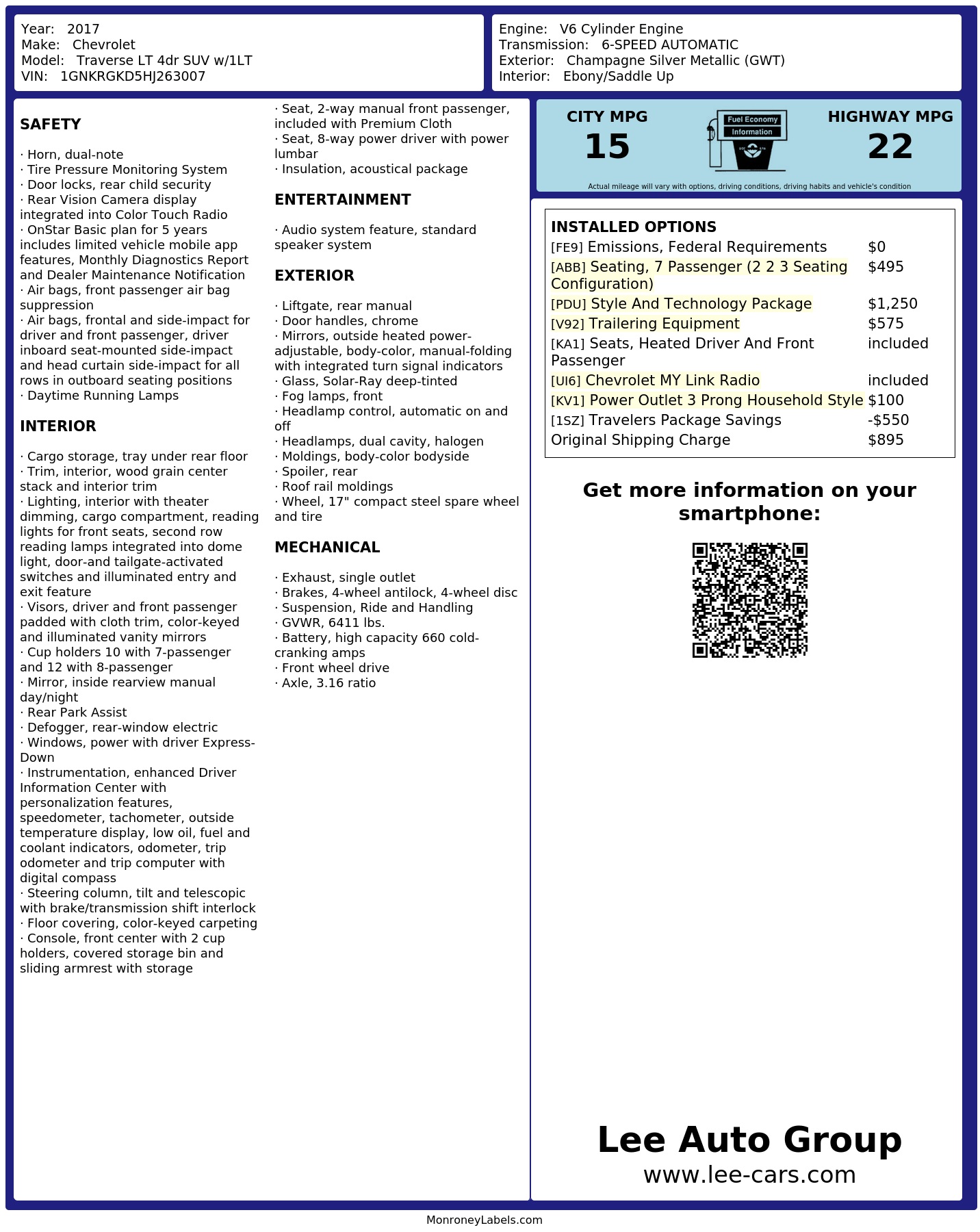 Monroney Label