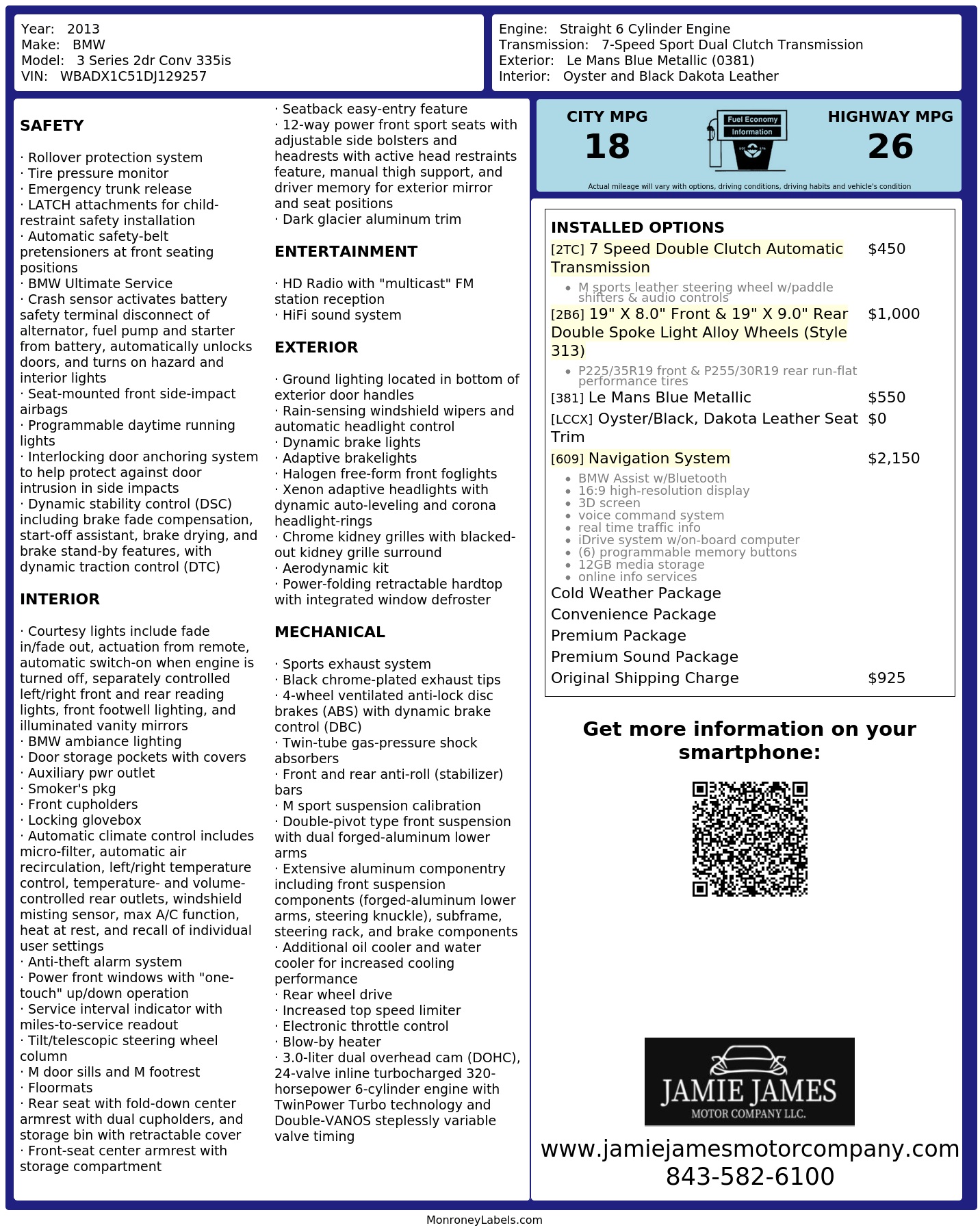 Monroney Label