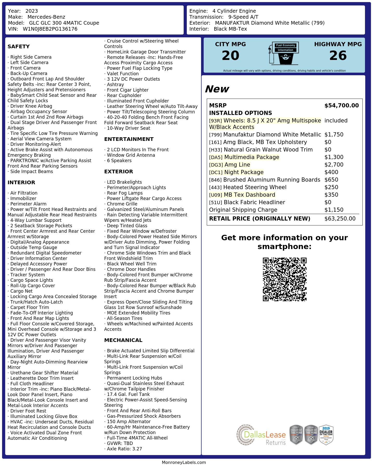 Monroney Label