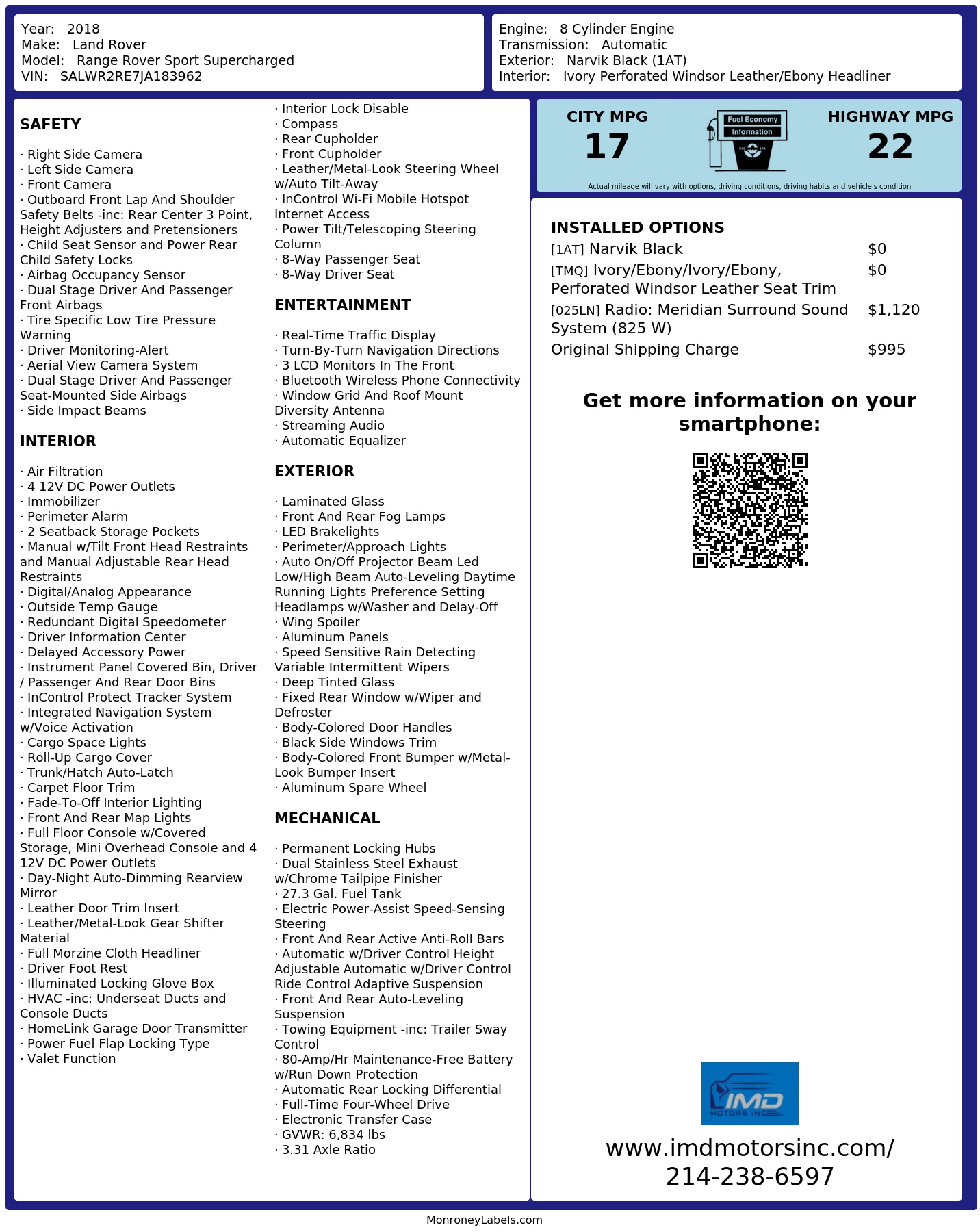 Monroney Label